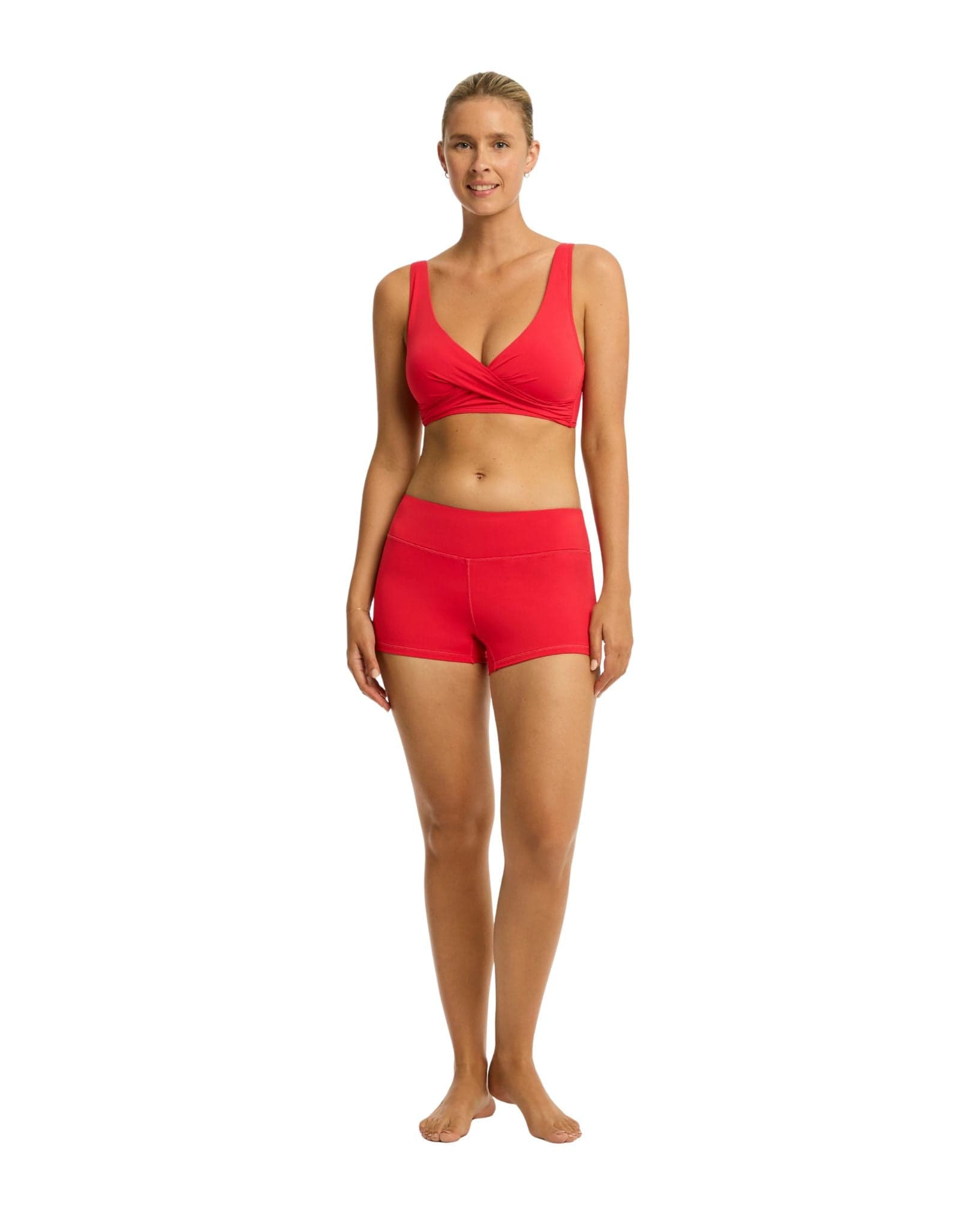 Sea Level Essentials Cross Front Multifit Bra Top