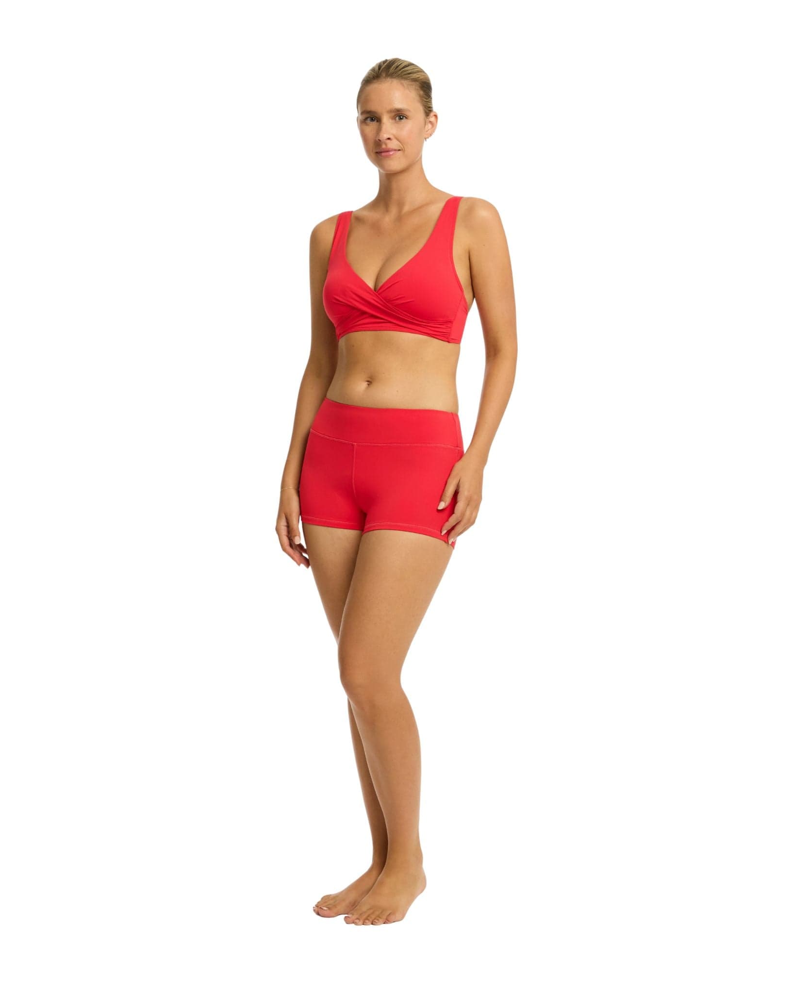 Sea Level Essentials Cross Front Multifit Bra Top