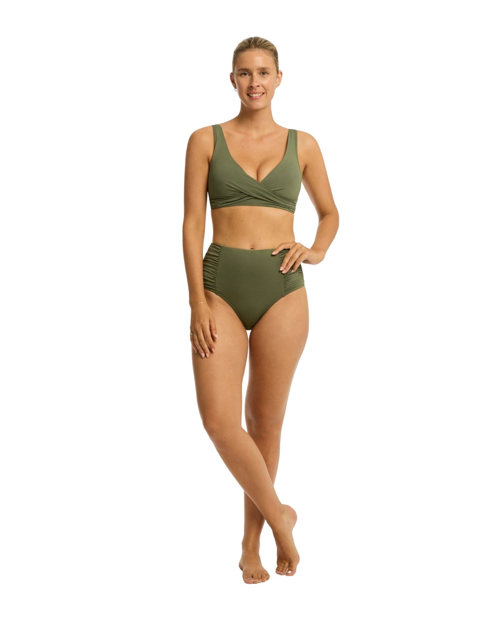 Sea Level Essentials Cross Front Multifit Bra Top