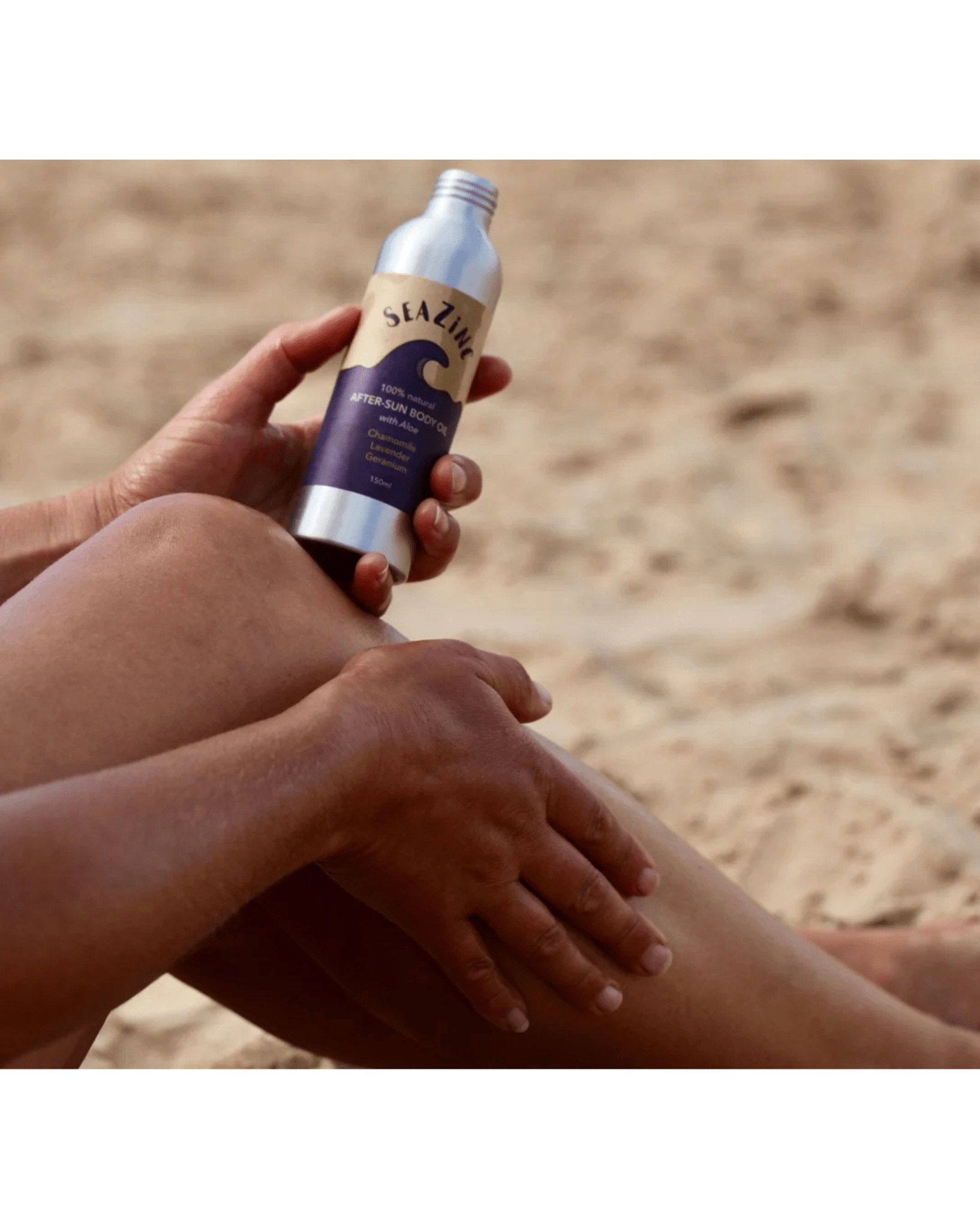 Sea Zinc After-Sun Body Oil - 100% Natural, Aloe, Chamomile, Lavender, Geranium