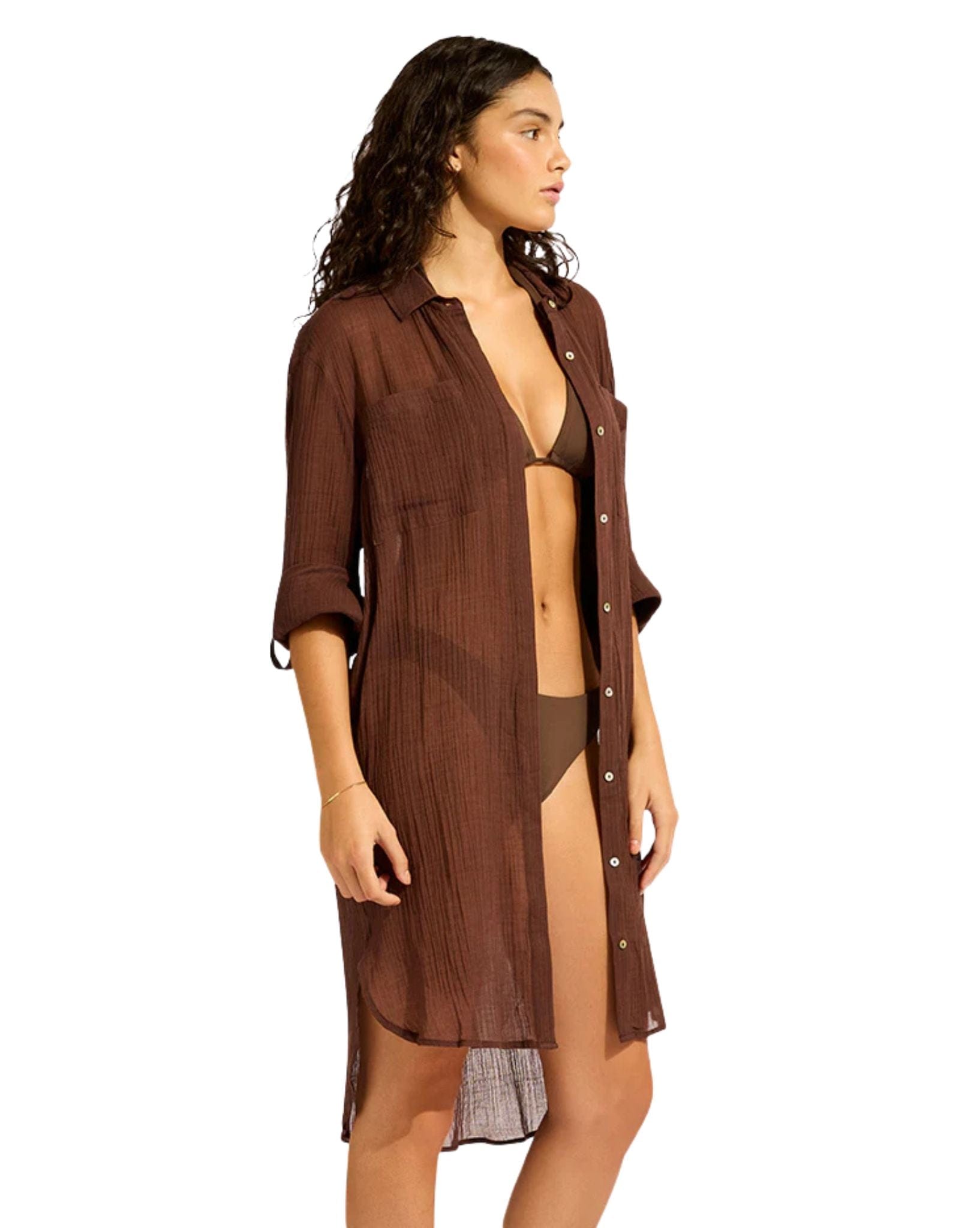 Seafolly BEACHEDIT-Crinkle Twill Beach Shirt