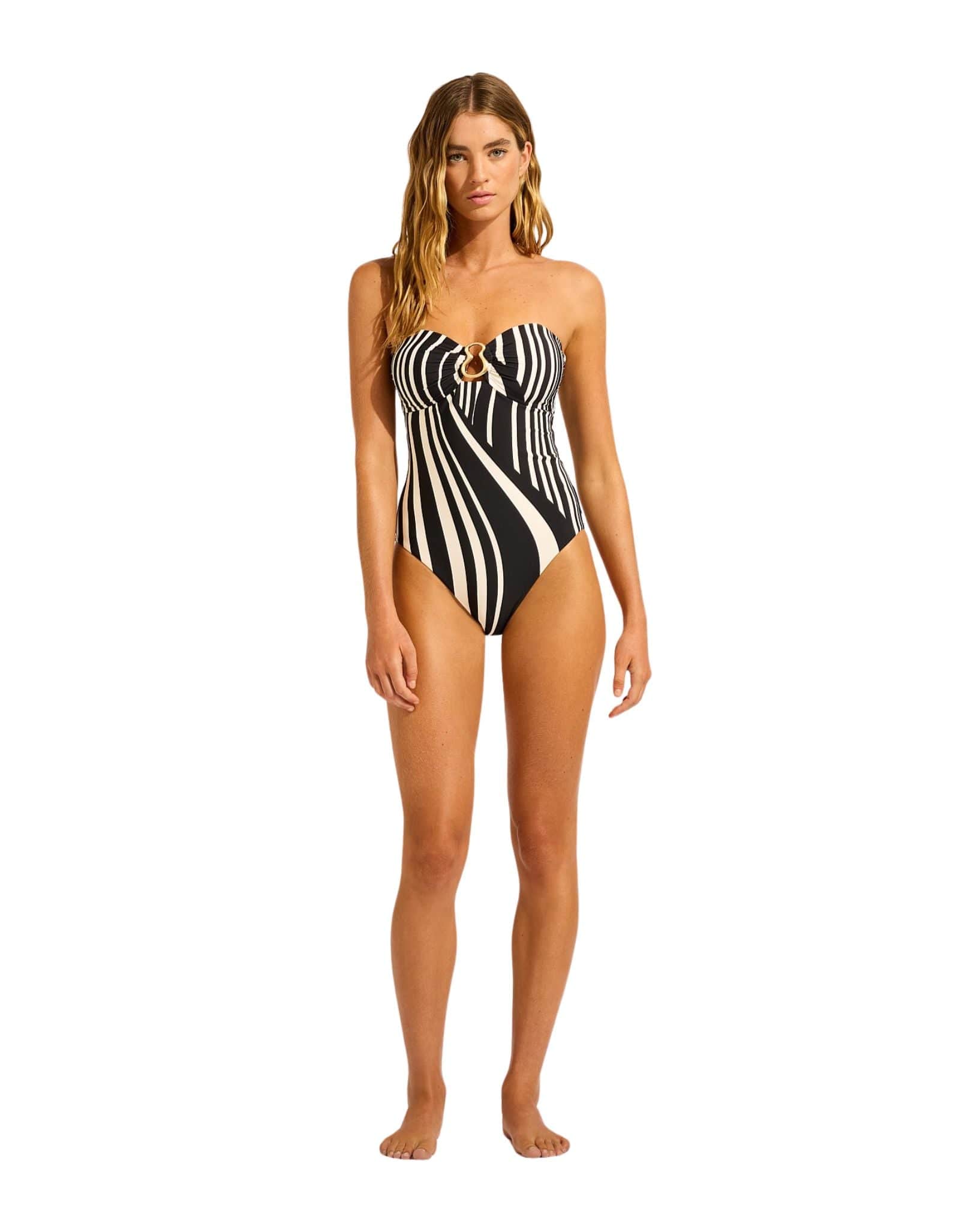 Seafolly Coastline Ring Front Bandeau One Piece