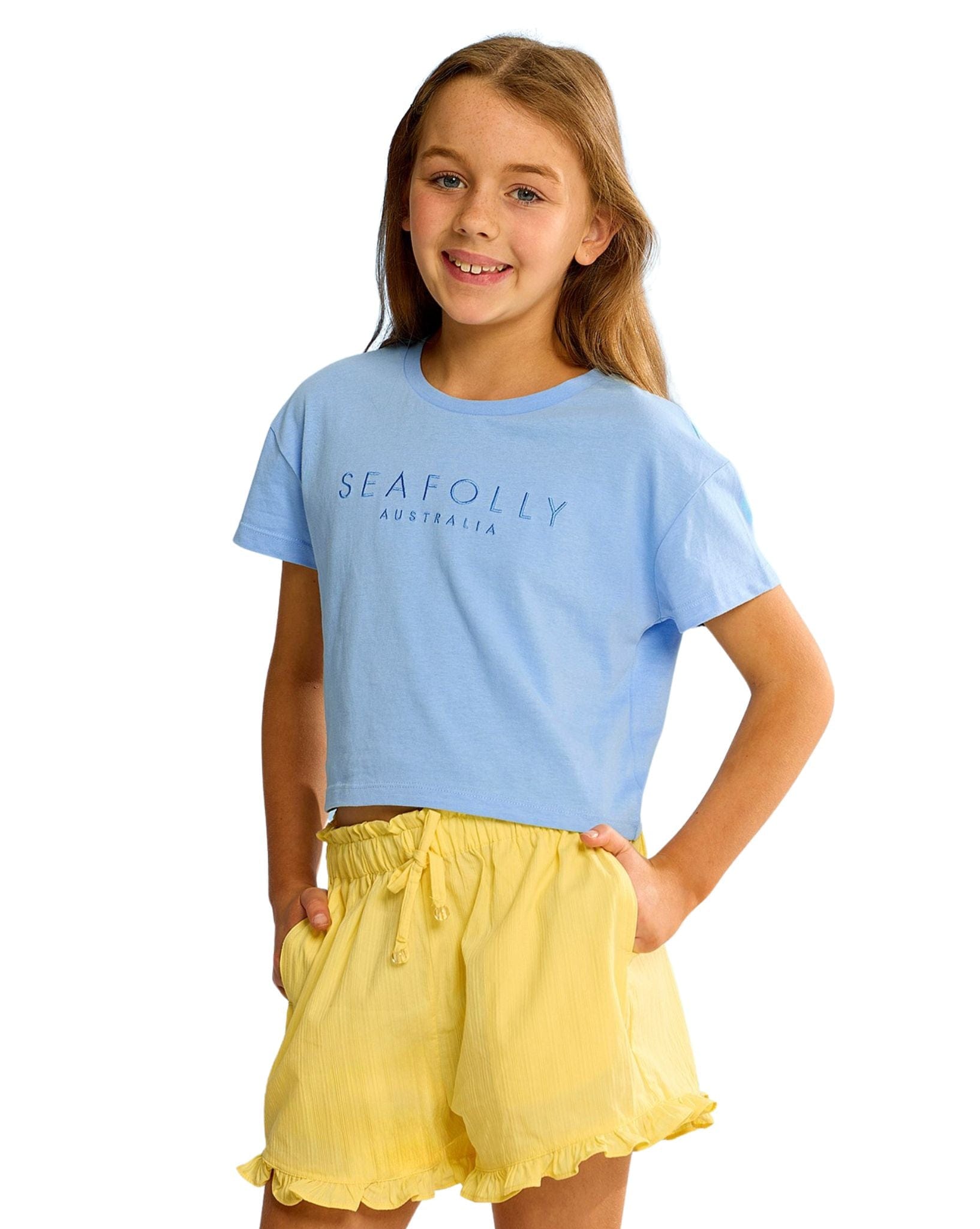 Seafolly Girls Lemon Textured Shorts