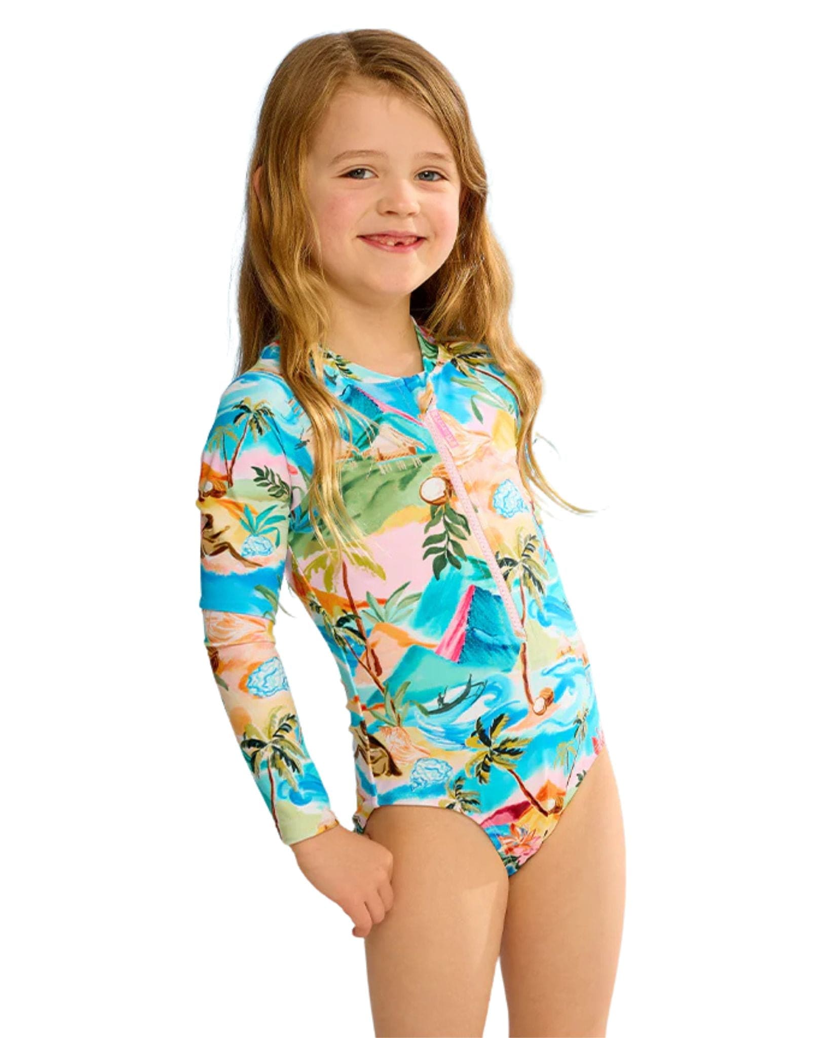 Seafolly Girls South Pacific Frill Sunsuit