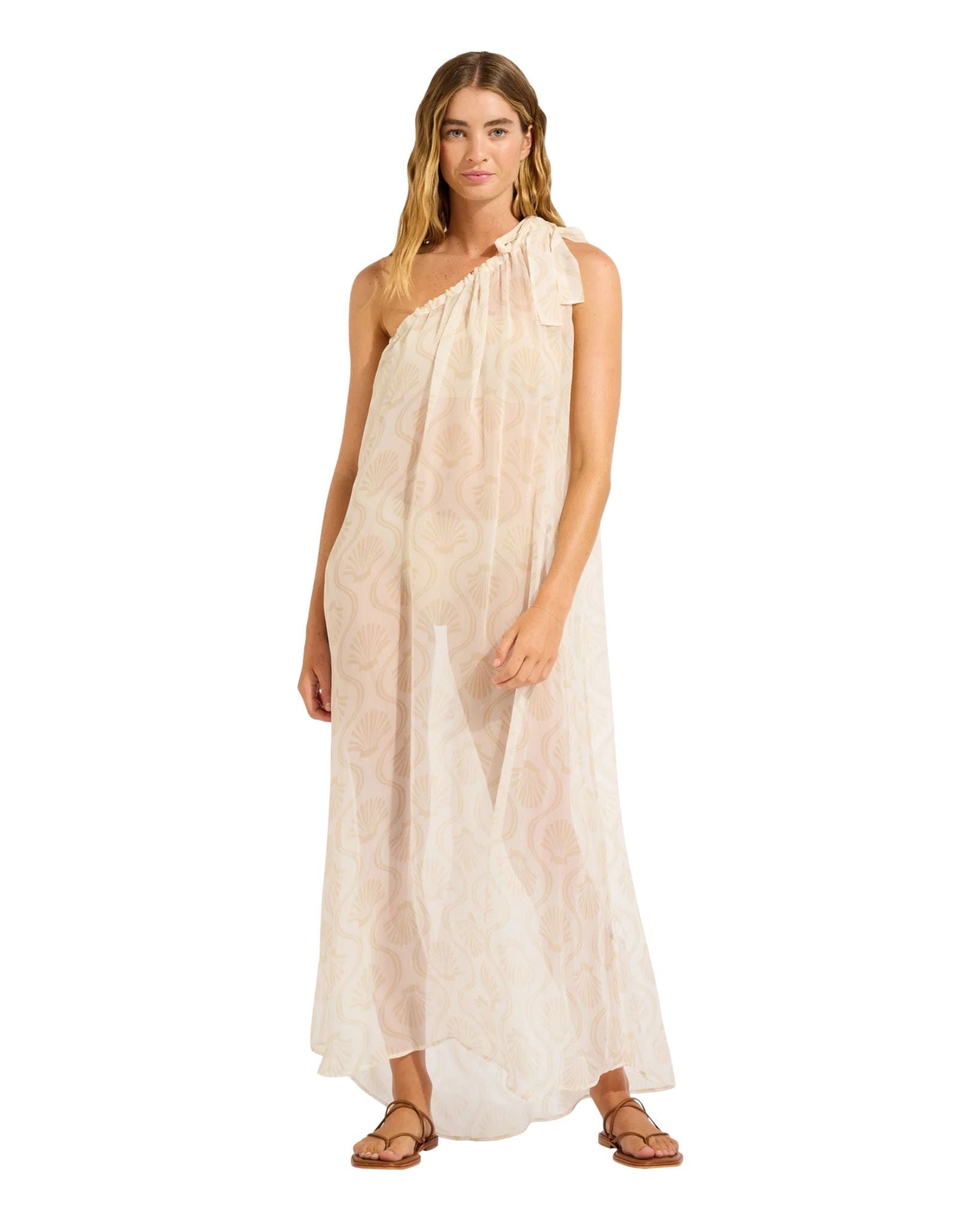 Seafolly's Luna-One Shoulder Maxi Cover Up Seafolly's Luna-One Shoulder Maxi Cover Up
