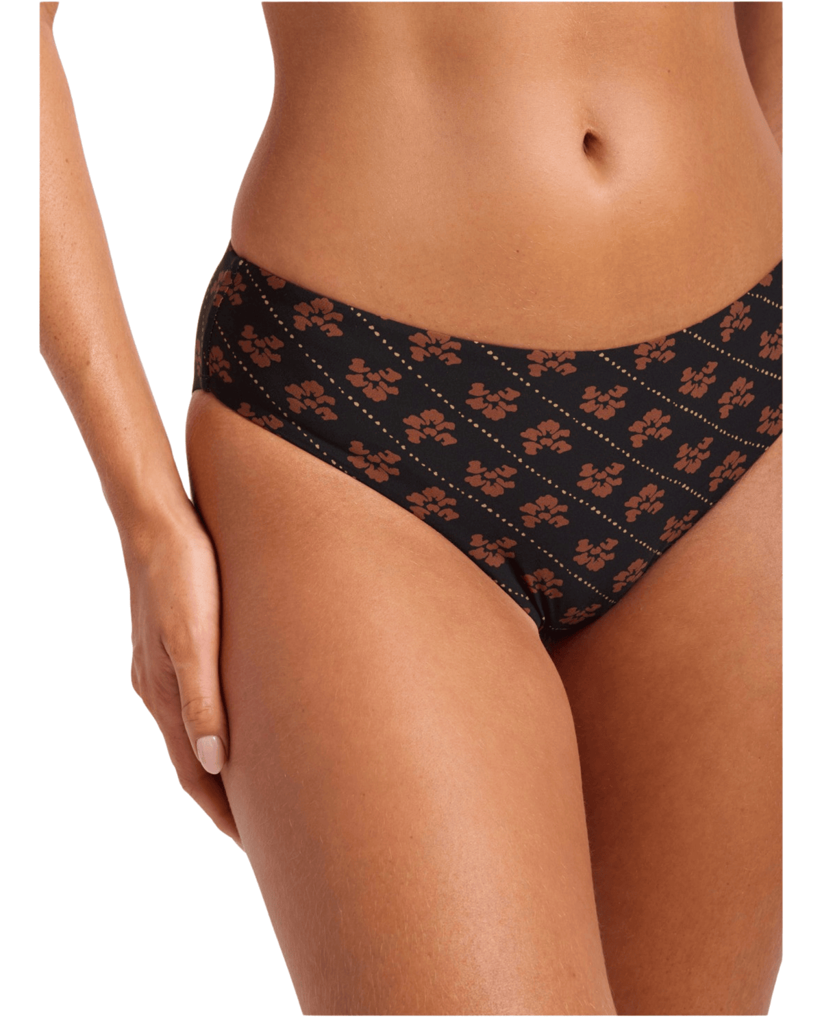 Seafolly Womens Bikini Bottoms Seafolly Batik Bloom Retro Pant - Black