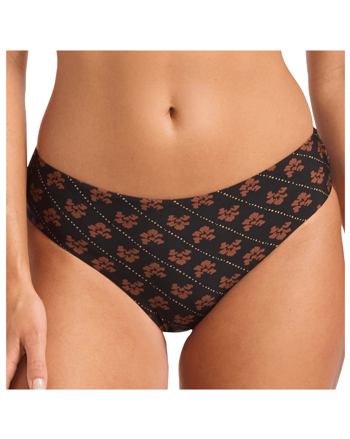 Seafolly Womens Bikini Bottoms Seafolly Batik Bloom Retro Pant - Black