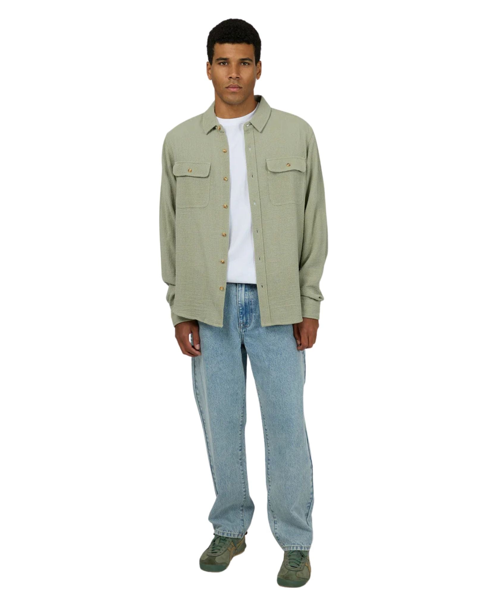 Silent Theory Mens Aspen Ls Shirt - Sage