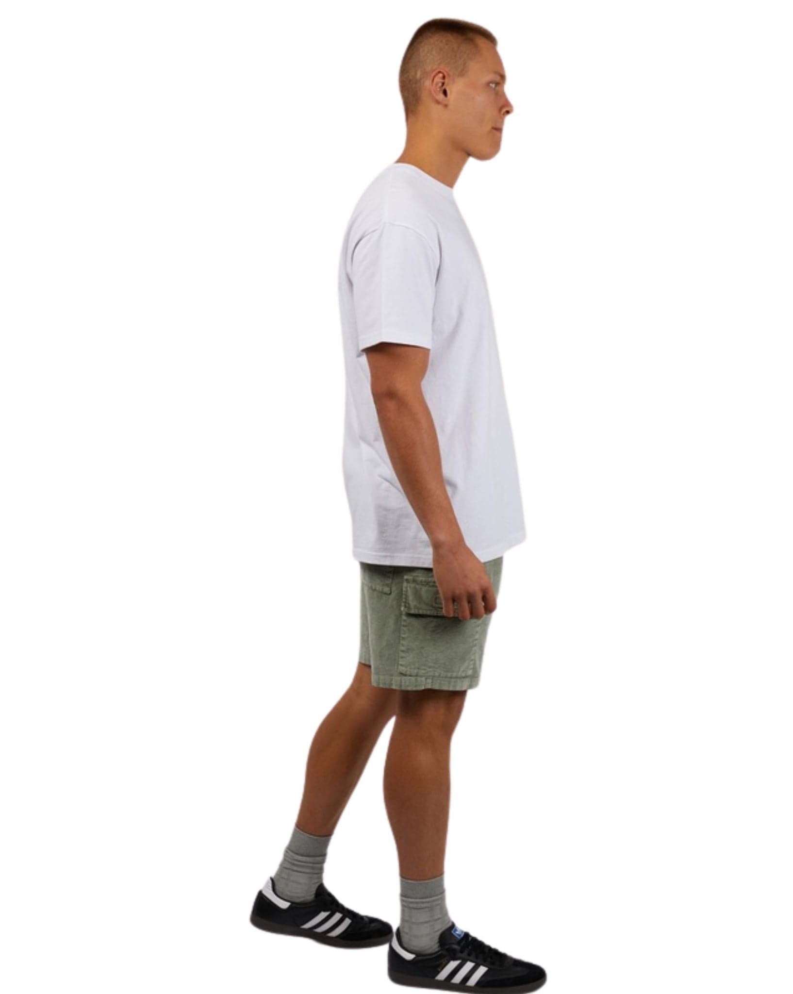 Silent Theory Mens Cargo Cord Short - Green