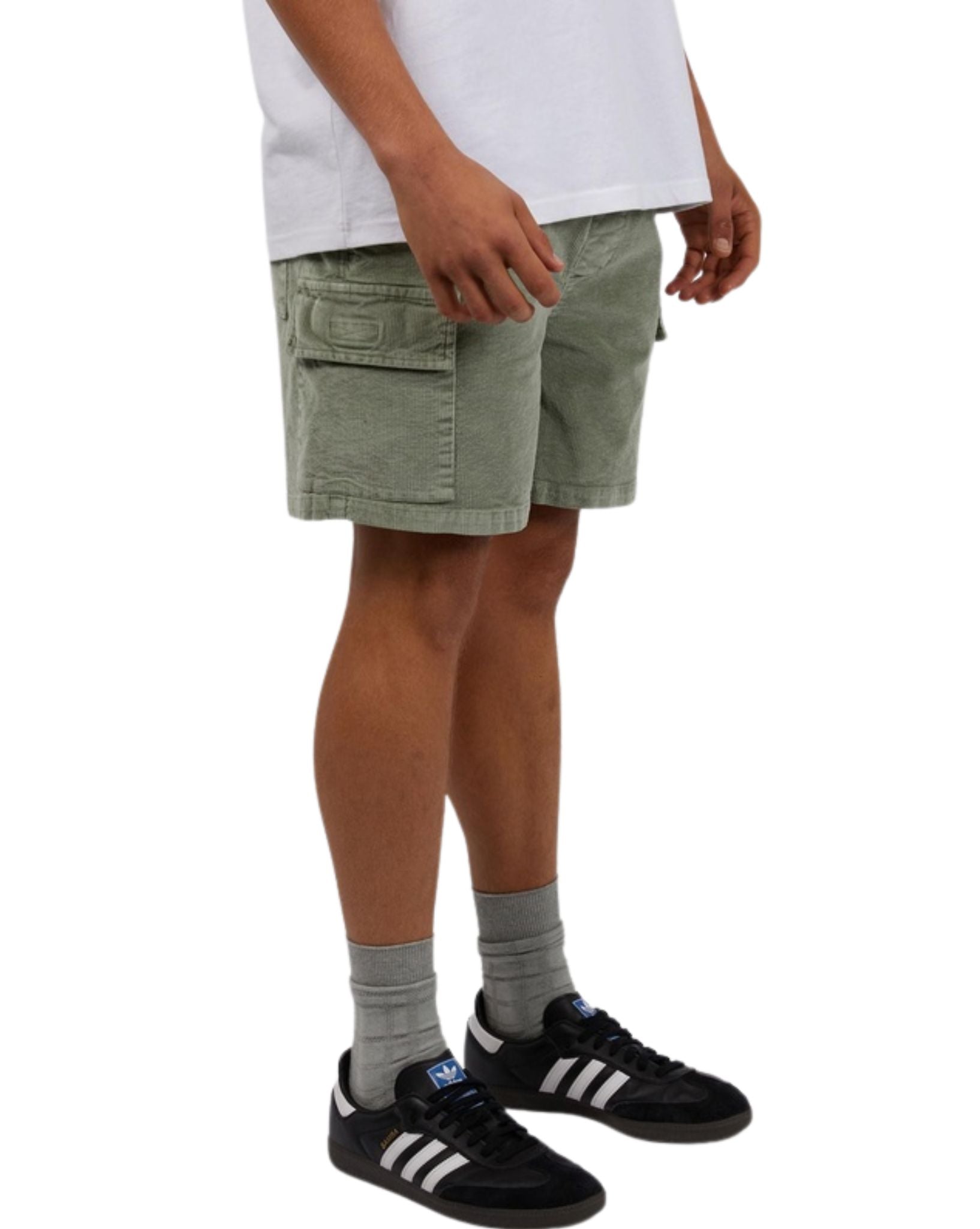Silent Theory Mens Cargo Cord Short - Green