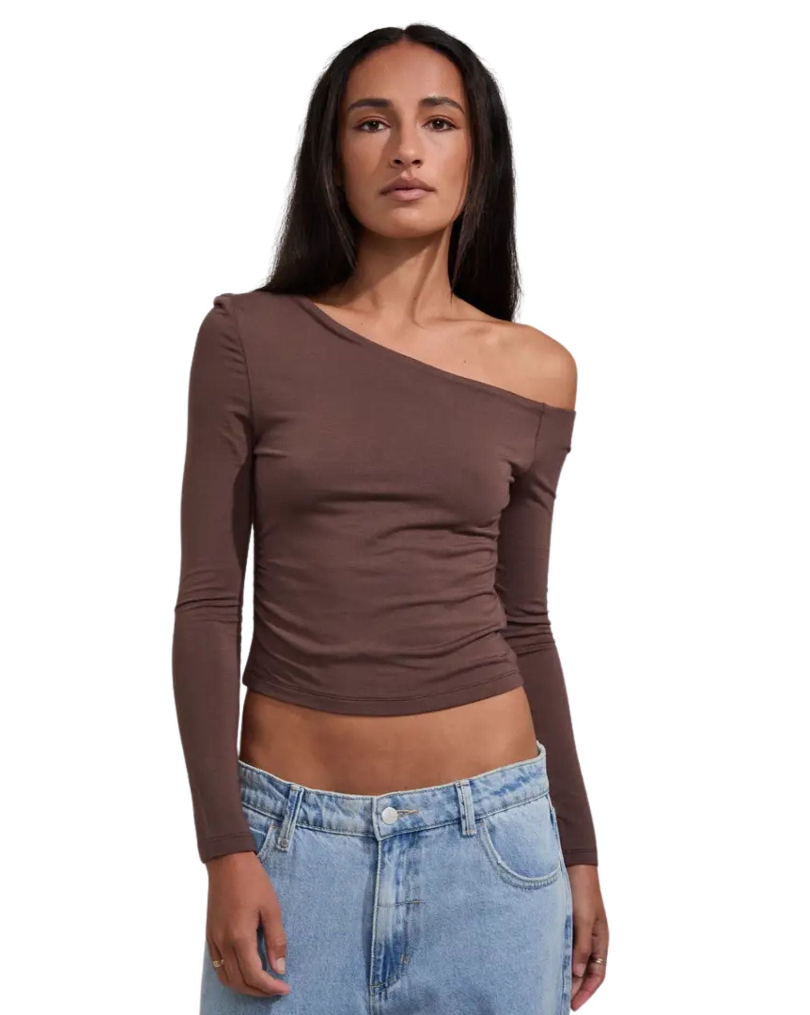 Silent Theory Womens Evie Ruched Long Sleeve