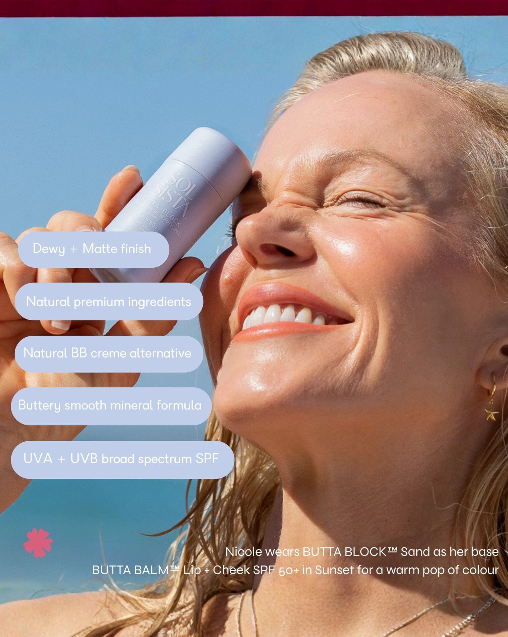 Sol Sista Butta Block™️ Mineral Tinted SPF50+ Sunscreen Balm