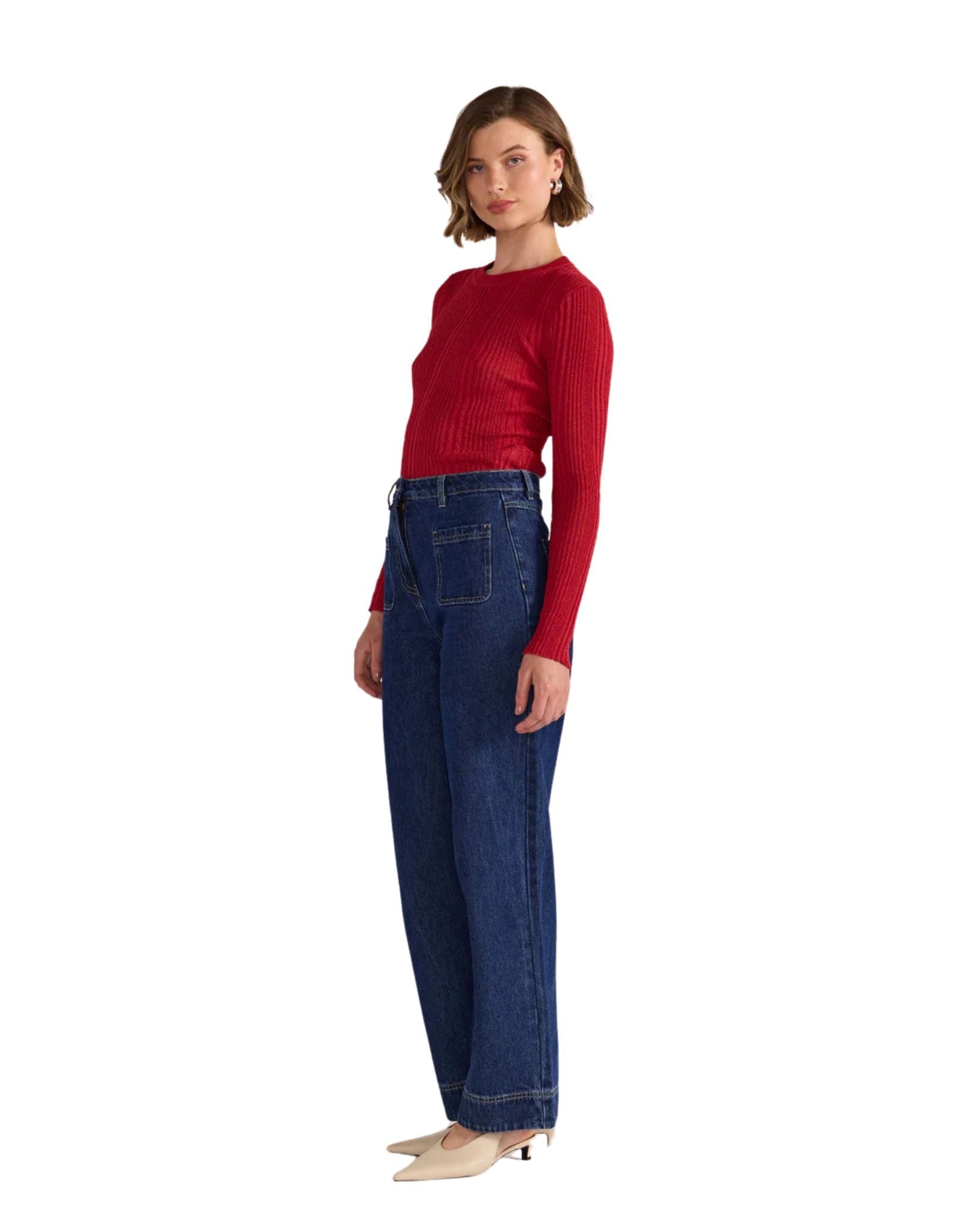 Staple the label Luna Ribbed Knit Top