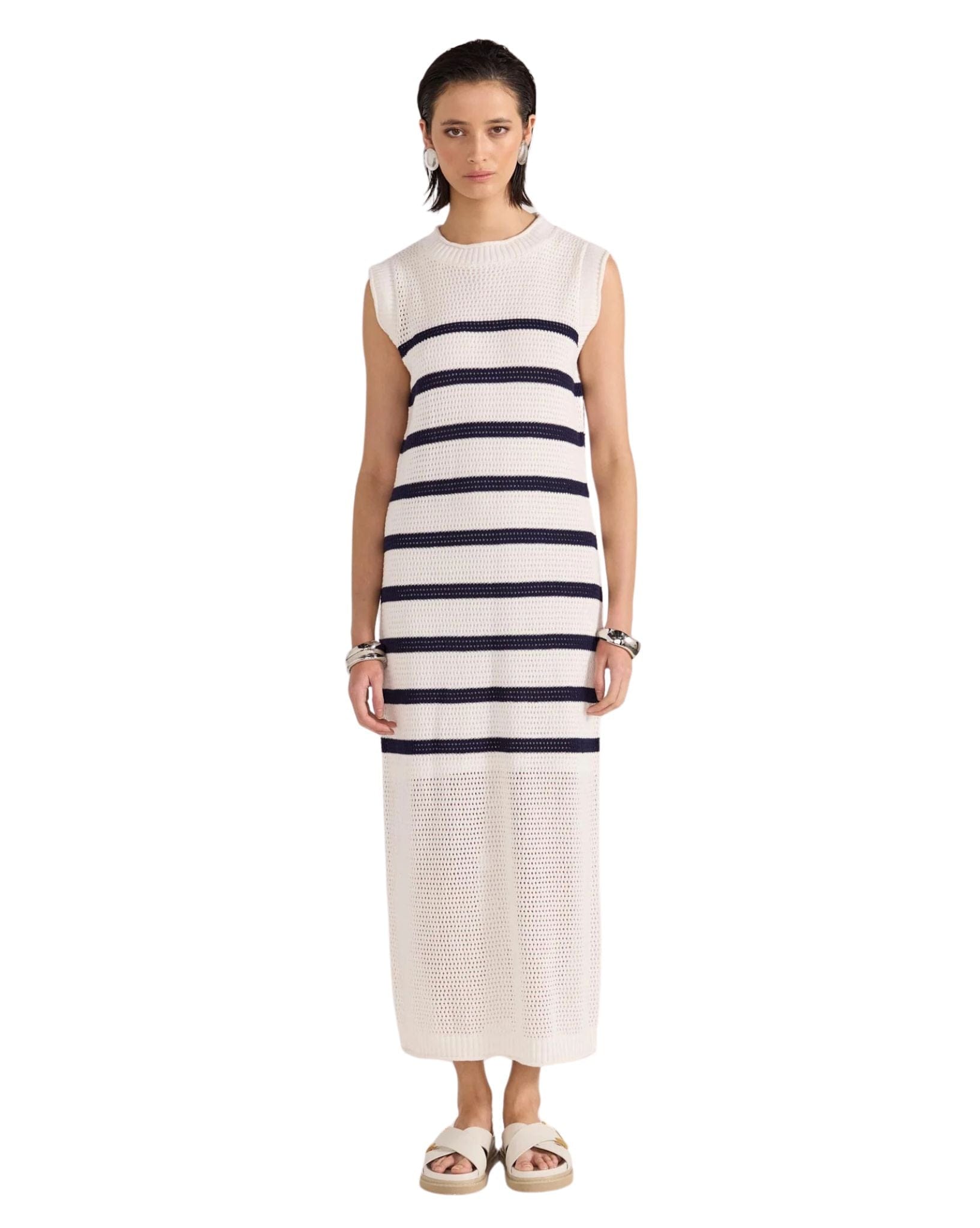 Staple the label Veda Stripe Knit Midi Dress