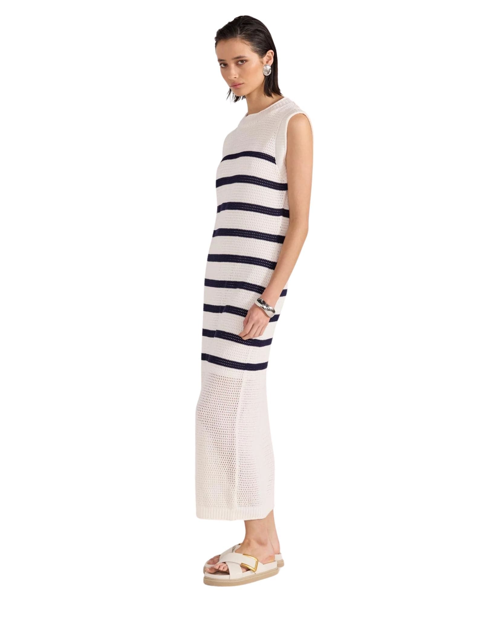 Staple the label Veda Stripe Knit Midi Dress