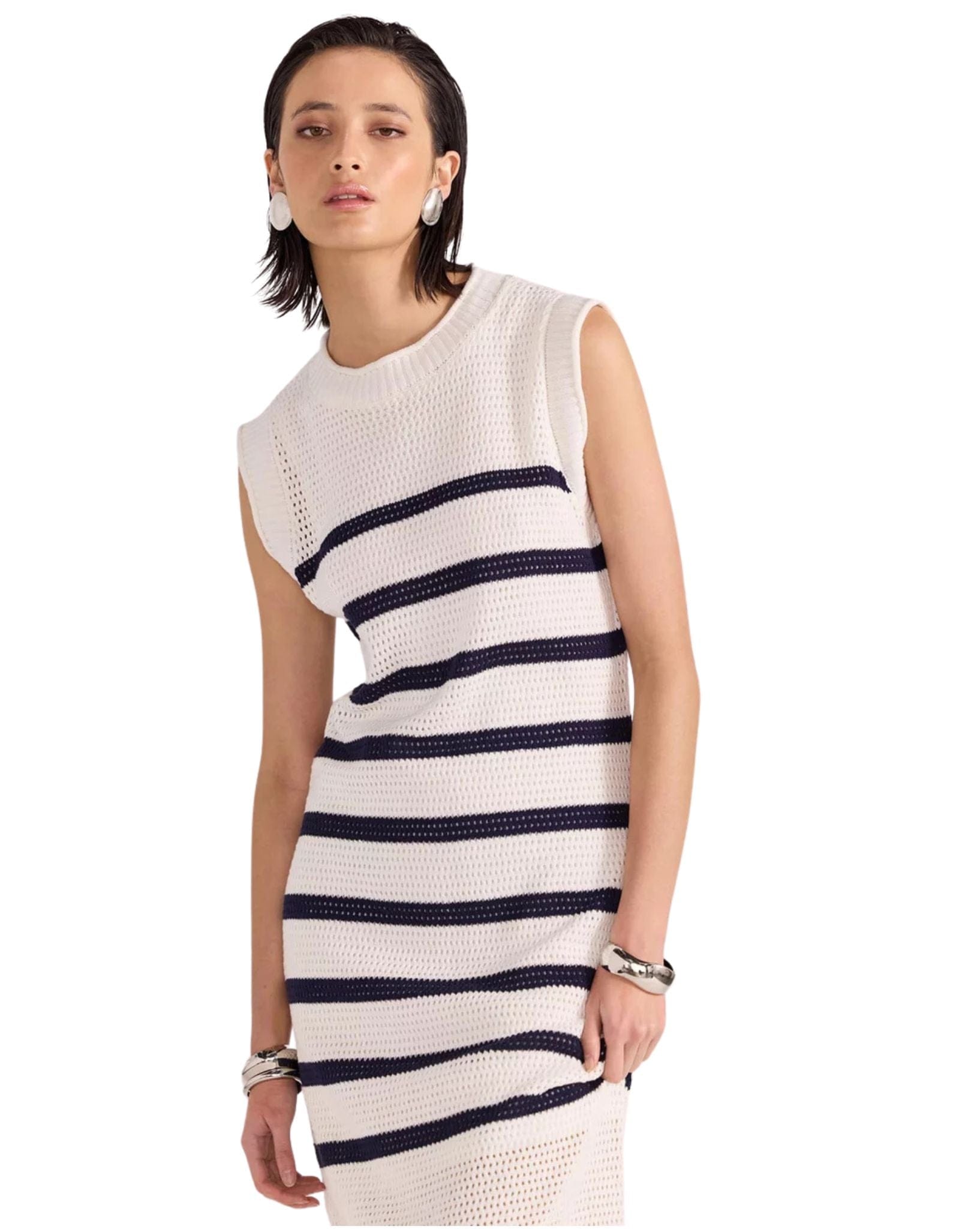 Staple the label Veda Stripe Knit Midi Dress
