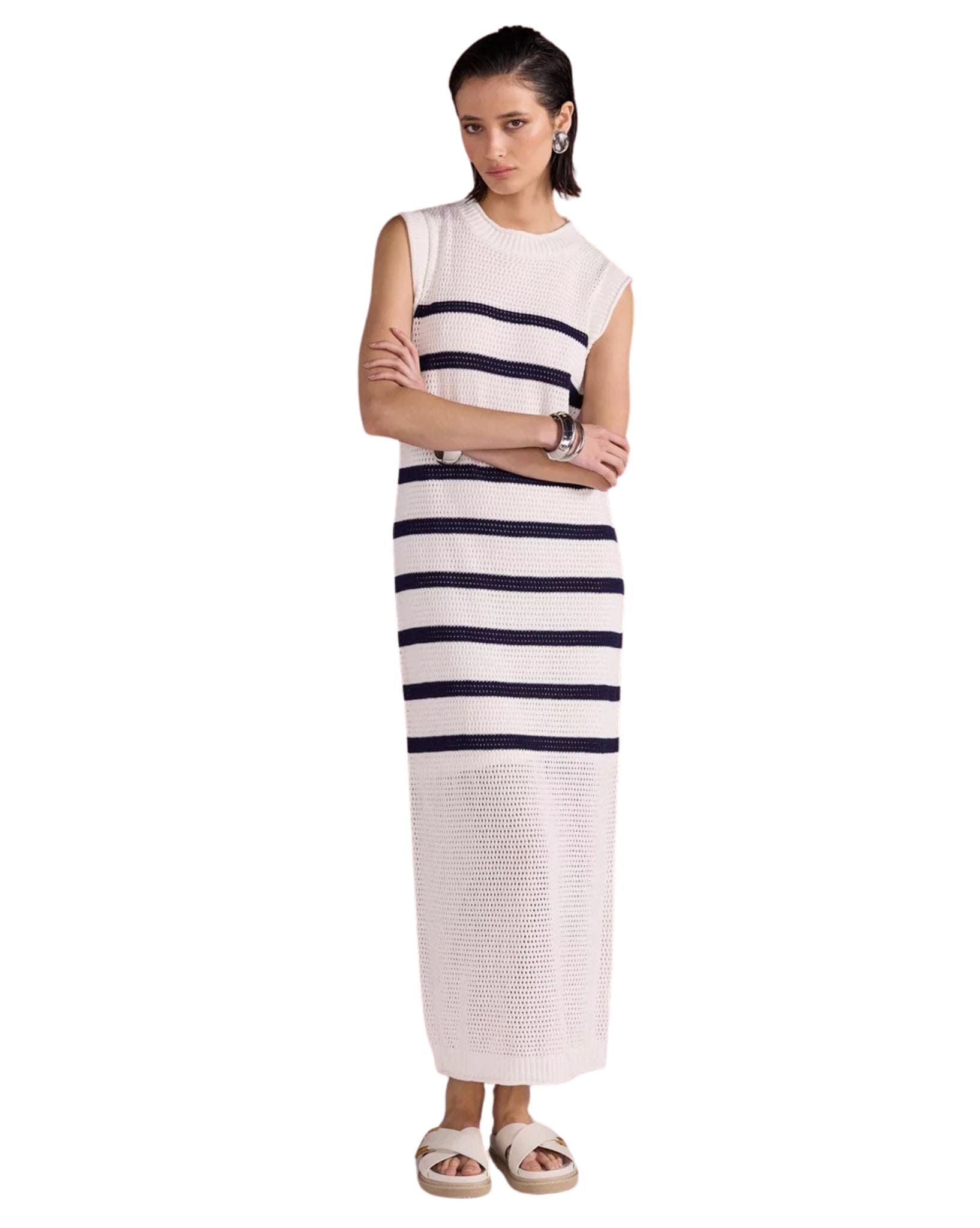 Staple the label Veda Stripe Knit Midi Dress