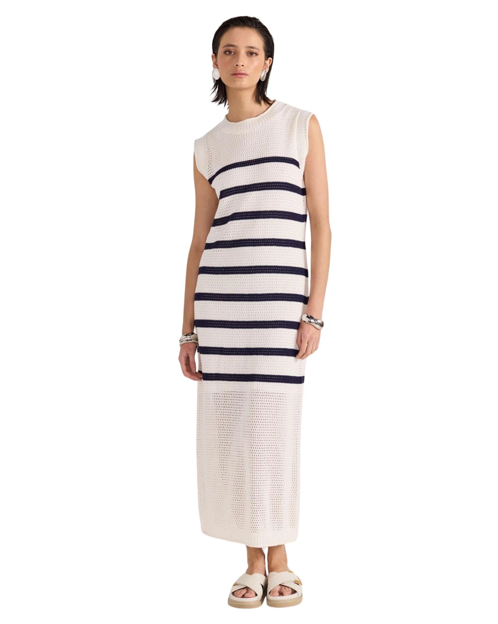 Staple the label Veda Stripe Knit Midi Dress