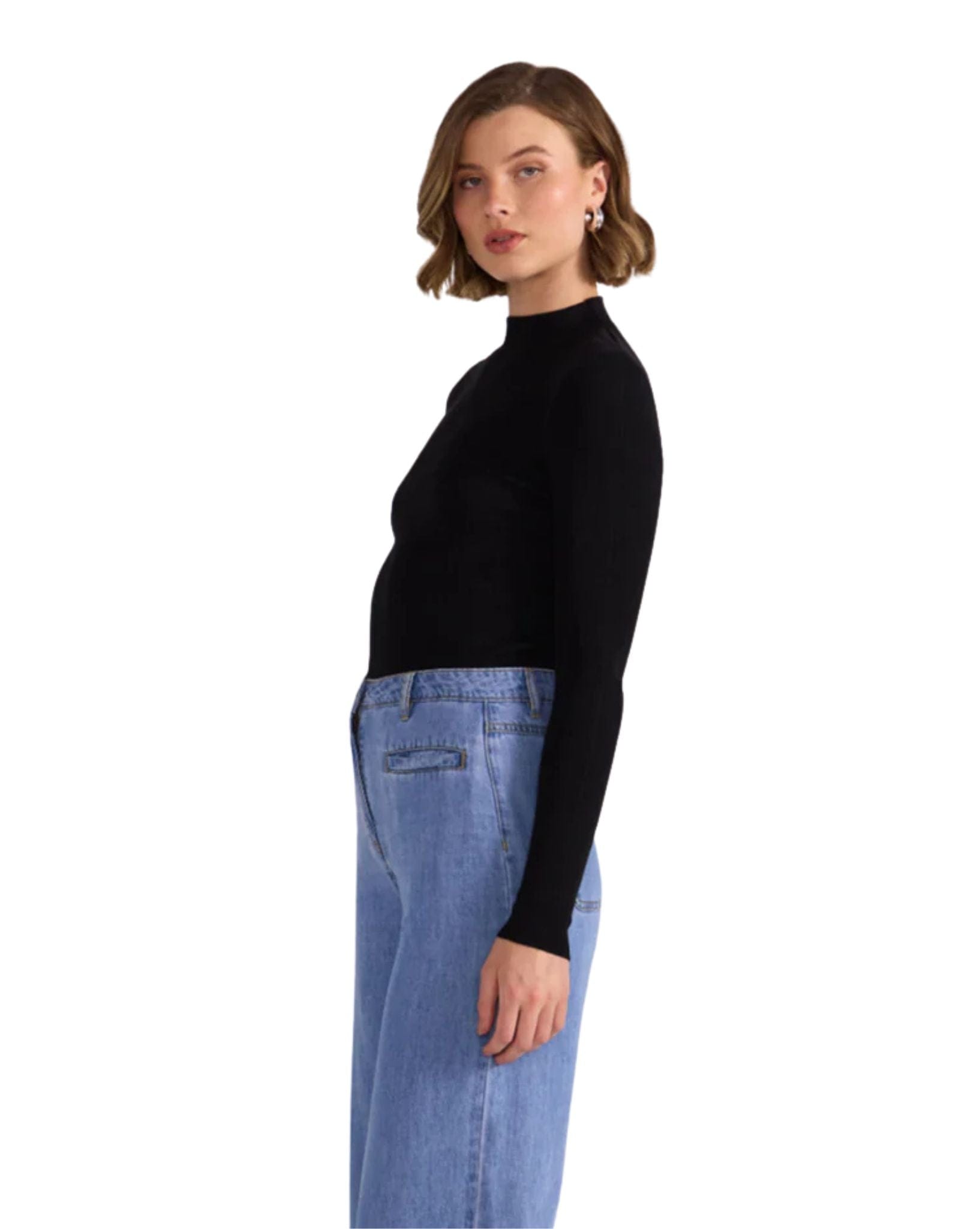 Staple the label Womens Aria Knit Skivvy - Black