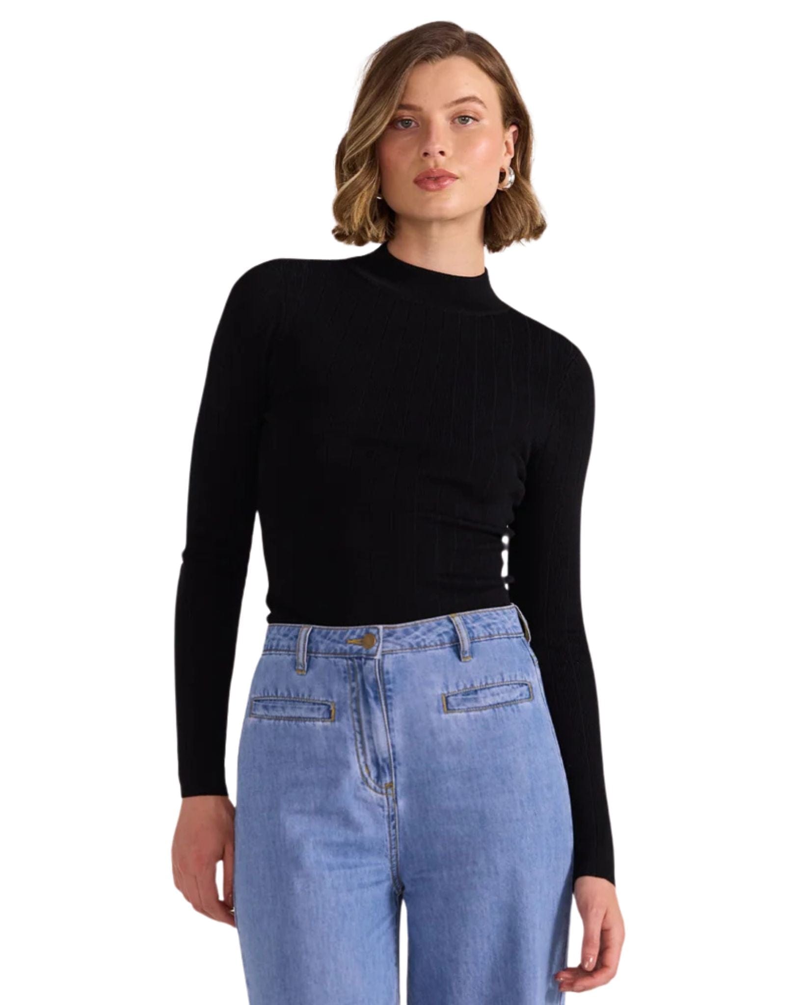 Staple the label Womens Aria Knit Skivvy - Black
