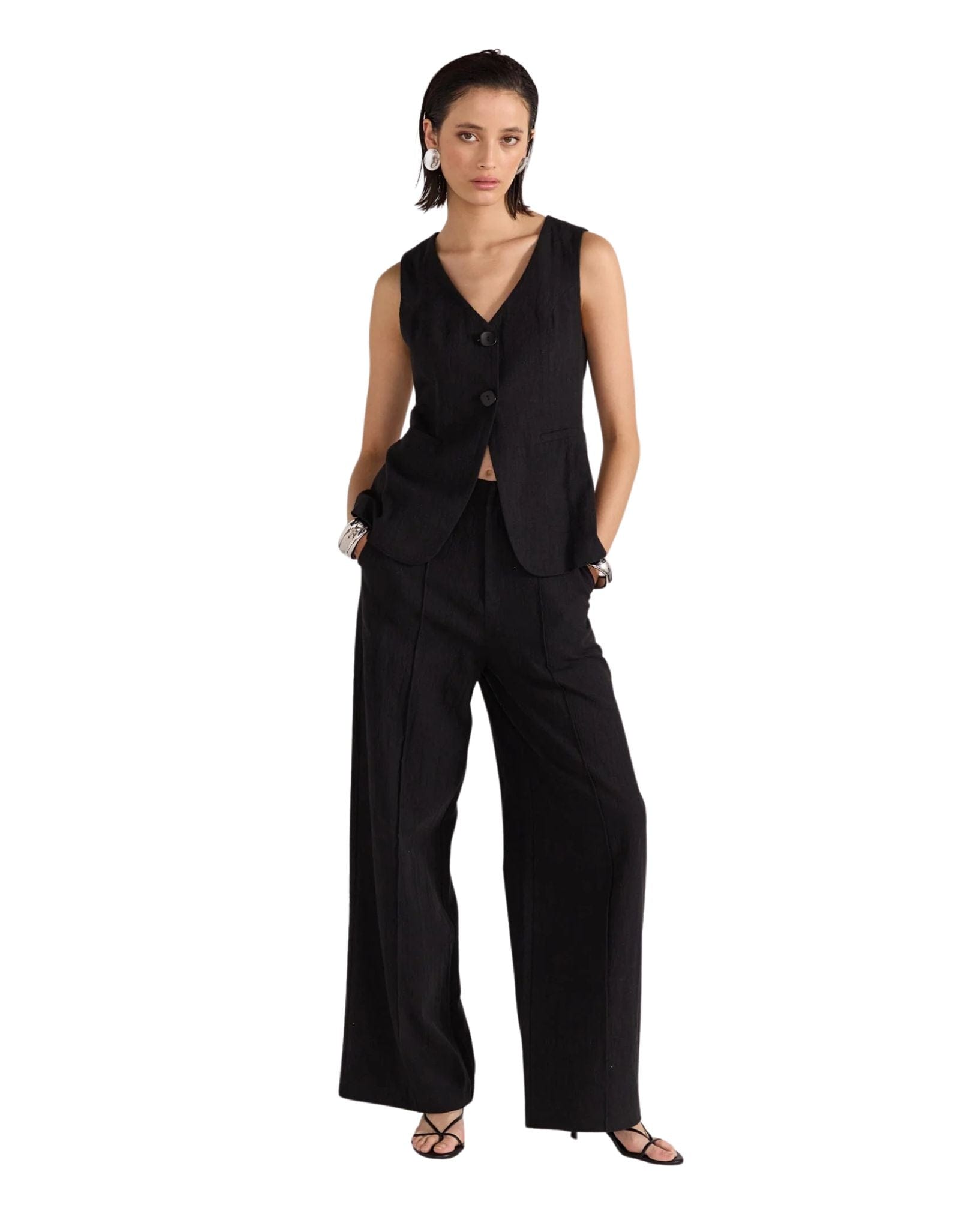 Staple the label Womens Athena Longline Vest - Black