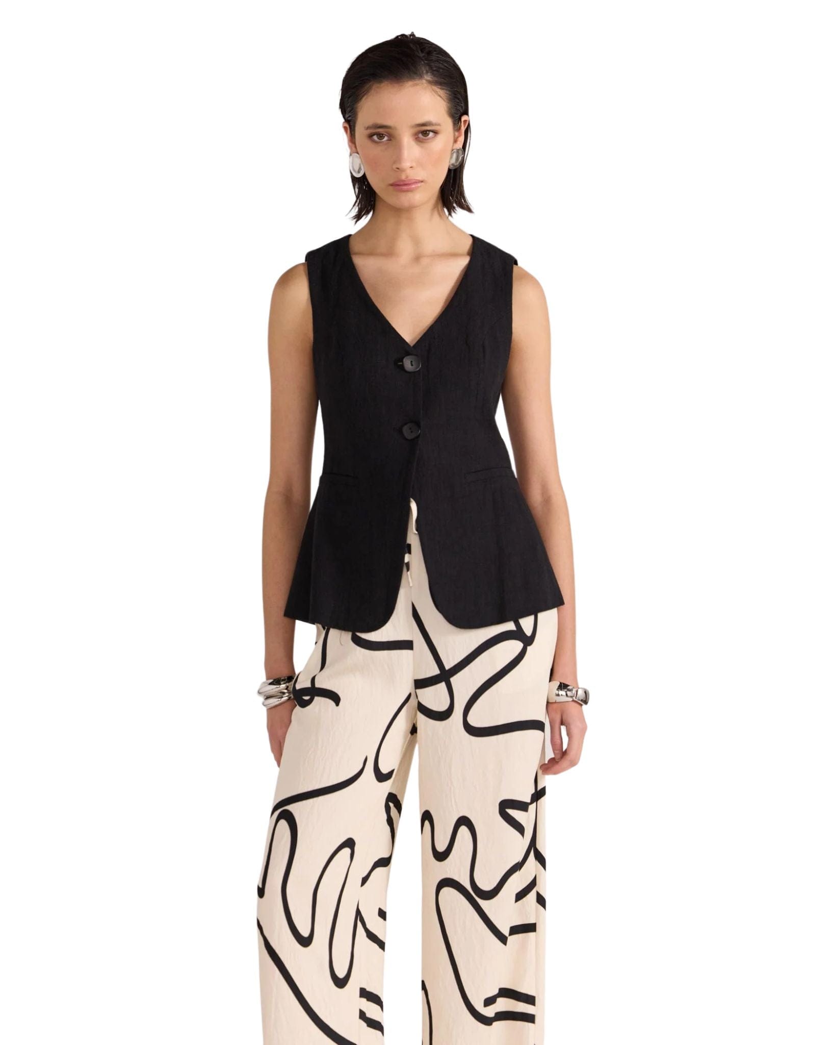 Staple the label Womens Athena Longline Vest - Black