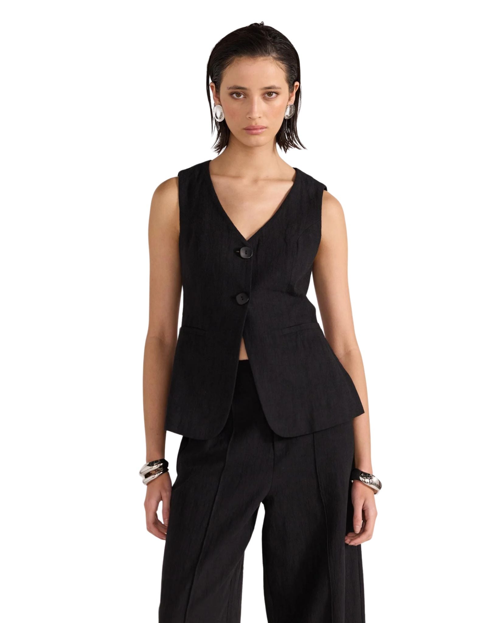 Staple the label Womens Athena Longline Vest - Black