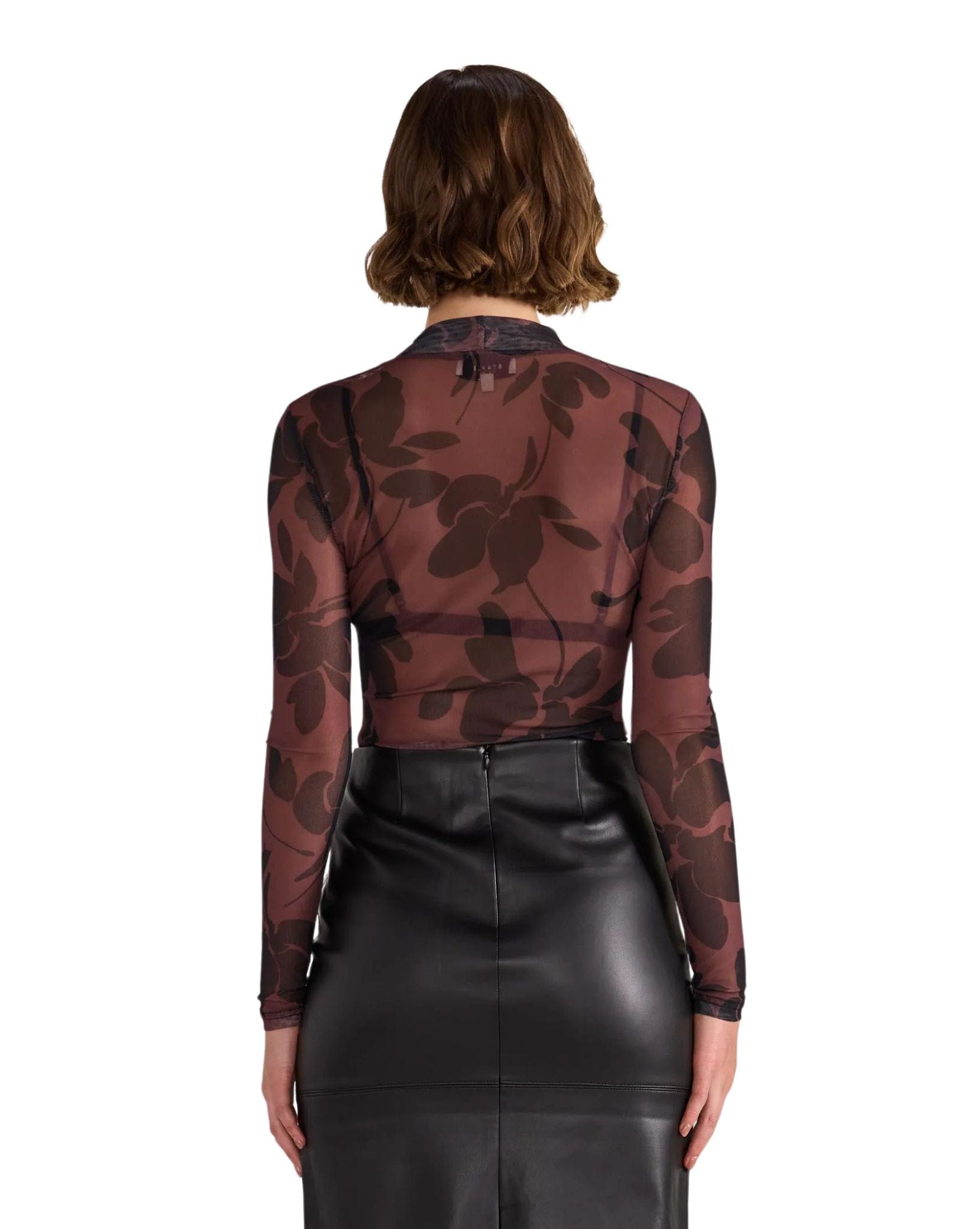 Staple the label Womens Olina Mesh Top - Black