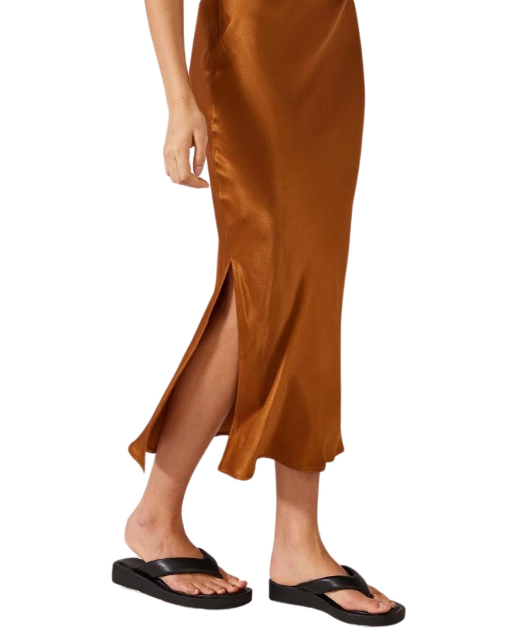 Staple the label Womens Rayna Midi Skirt - Copper