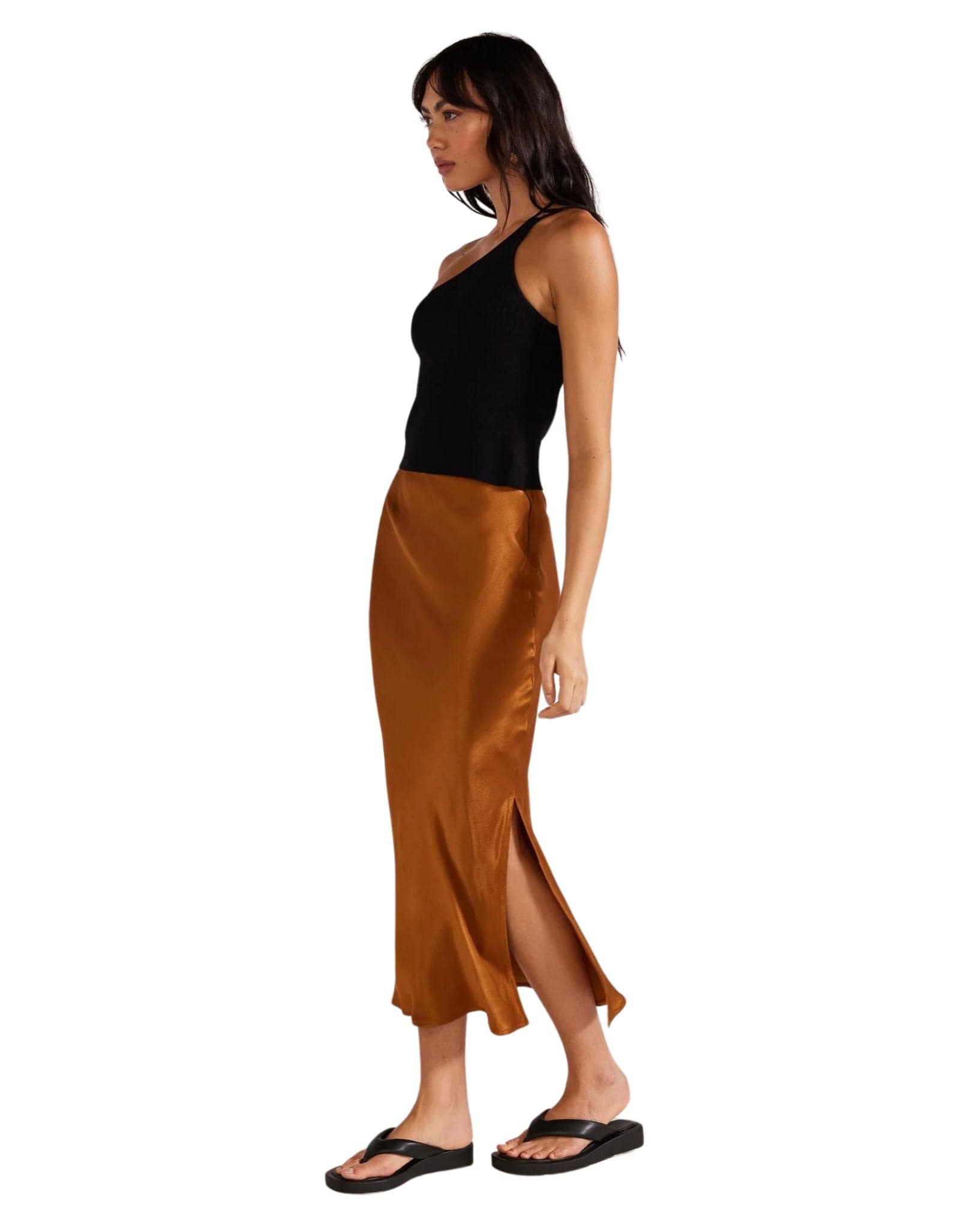 Staple the label Womens Rayna Midi Skirt - Copper