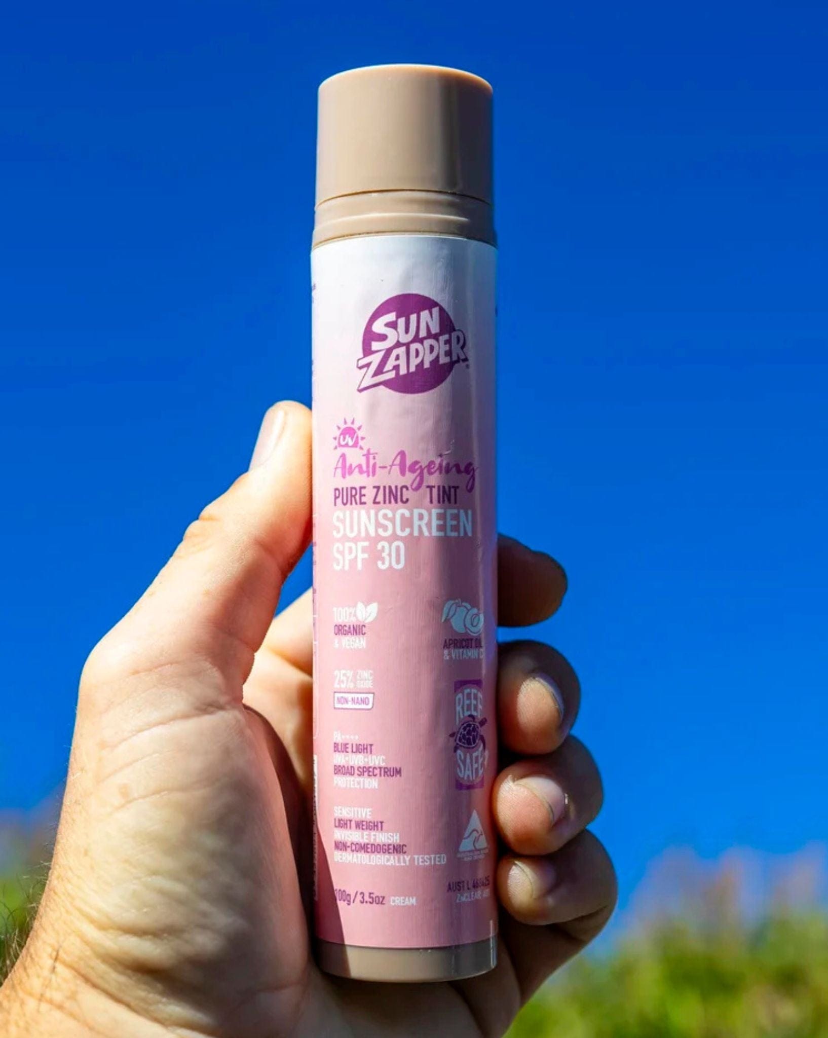 Anti Ageing Pure Zinc Sunscreen SPF 30 Air Pump 100g - Natural Necessity Surf Shop