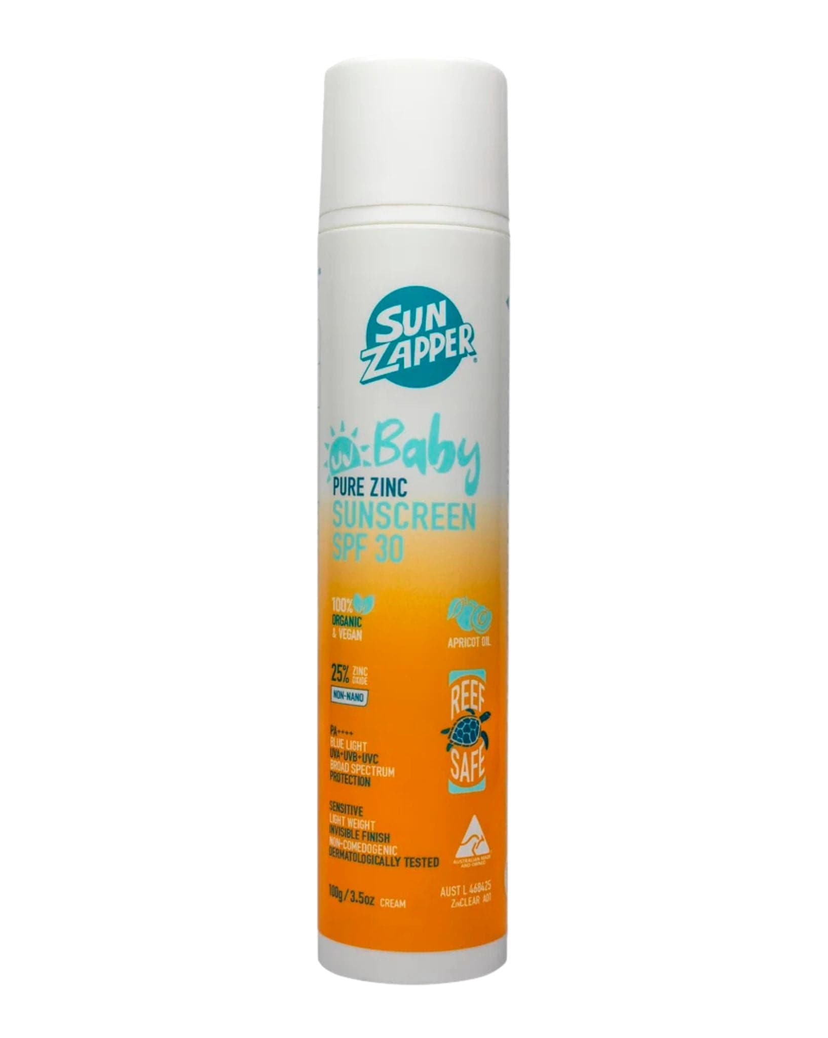 Sun Zapper Baby Pure Zinc Sunscreen SPF 30 Air Pump 100g