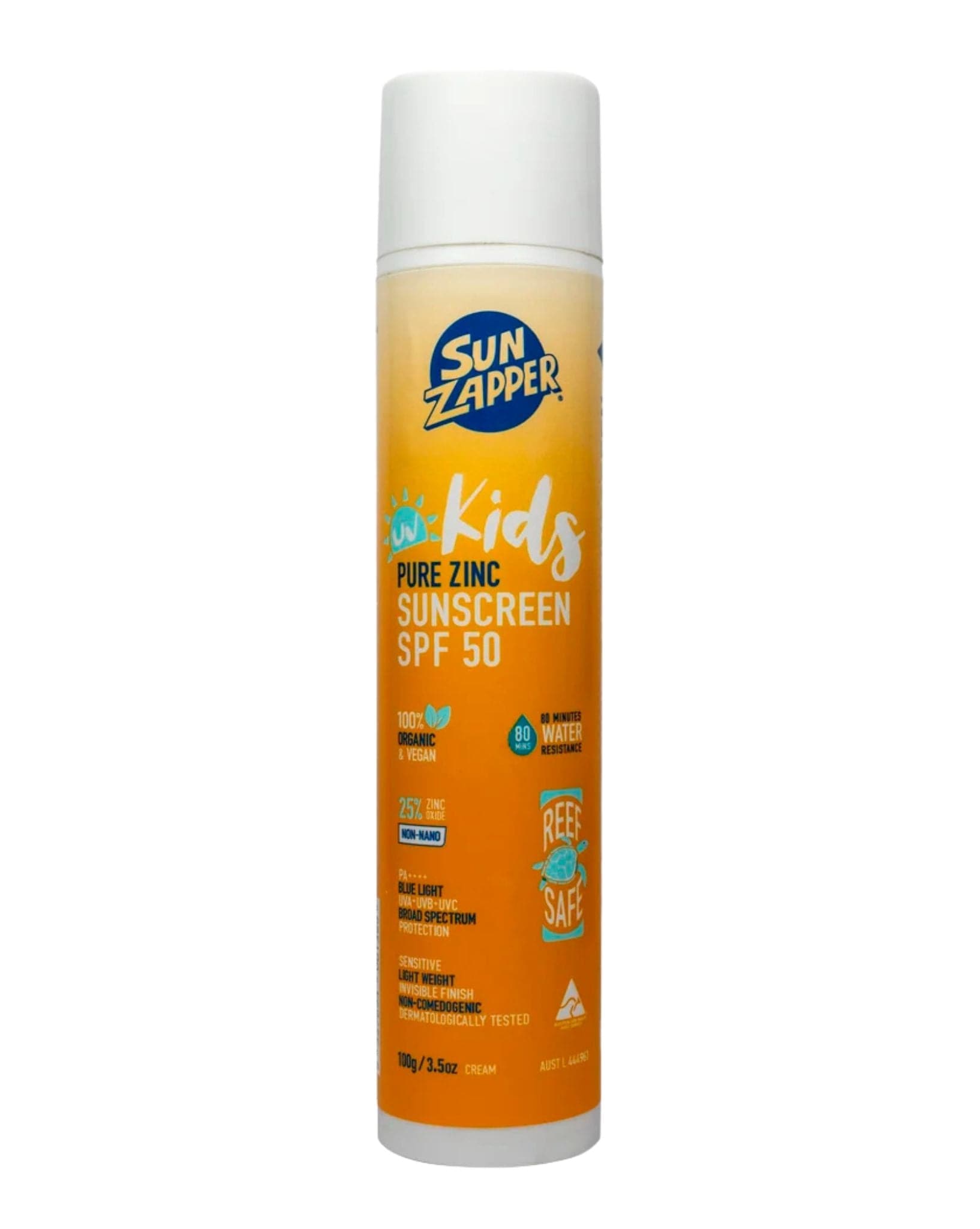 Sun Zapper Kids Pure Zinc Sunscreen SPF 50 Air Pump 100g