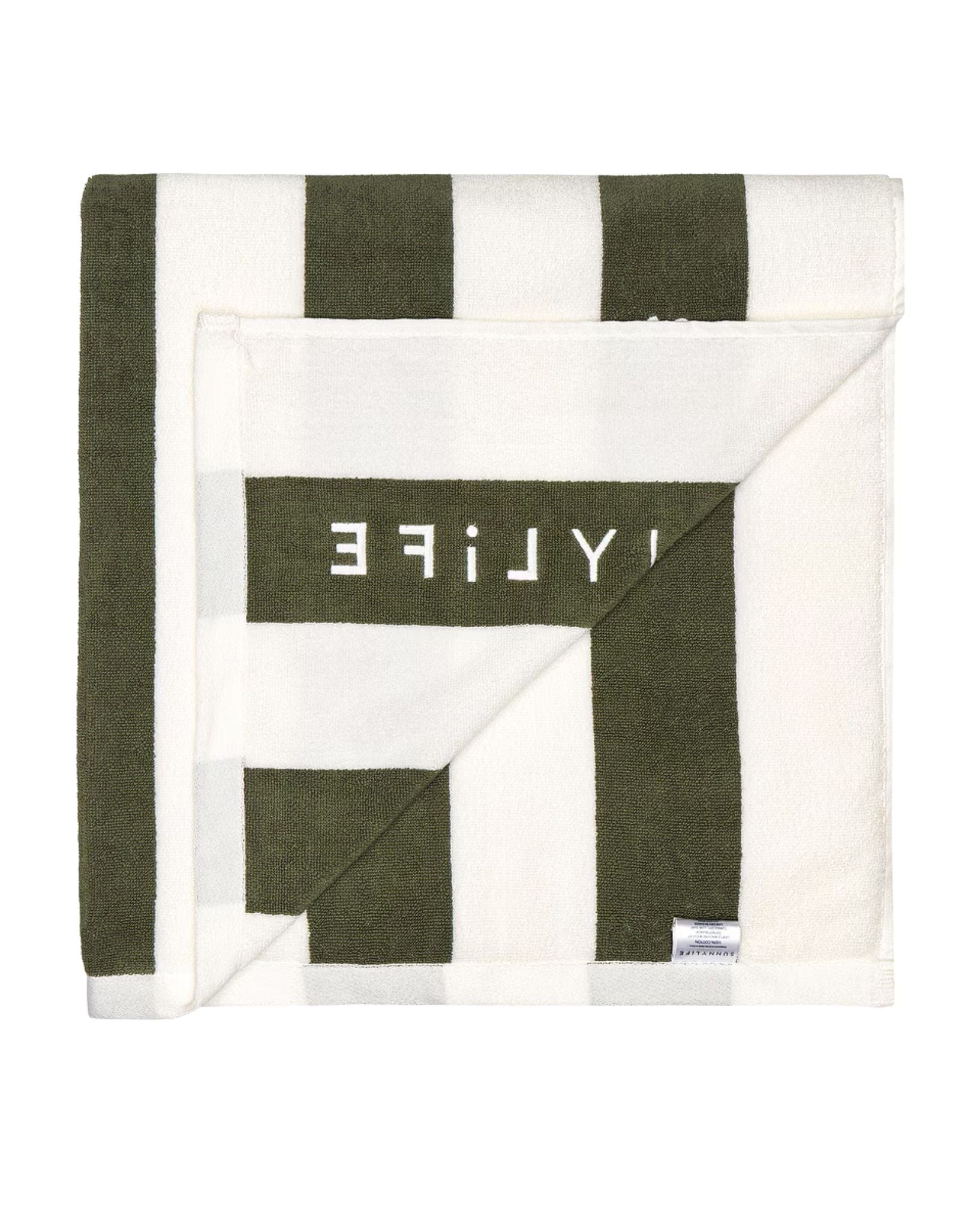 SunnyLife Beach Towel The Vacay Olive Stripe