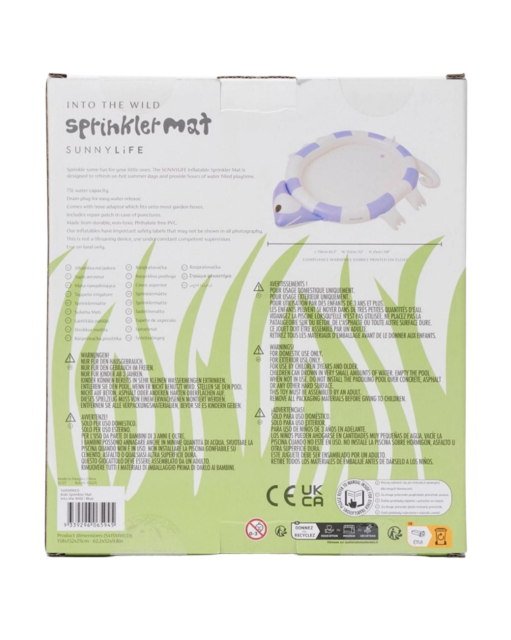 SunnyLife Kids Sprinkler Mat Into The Wild Blue