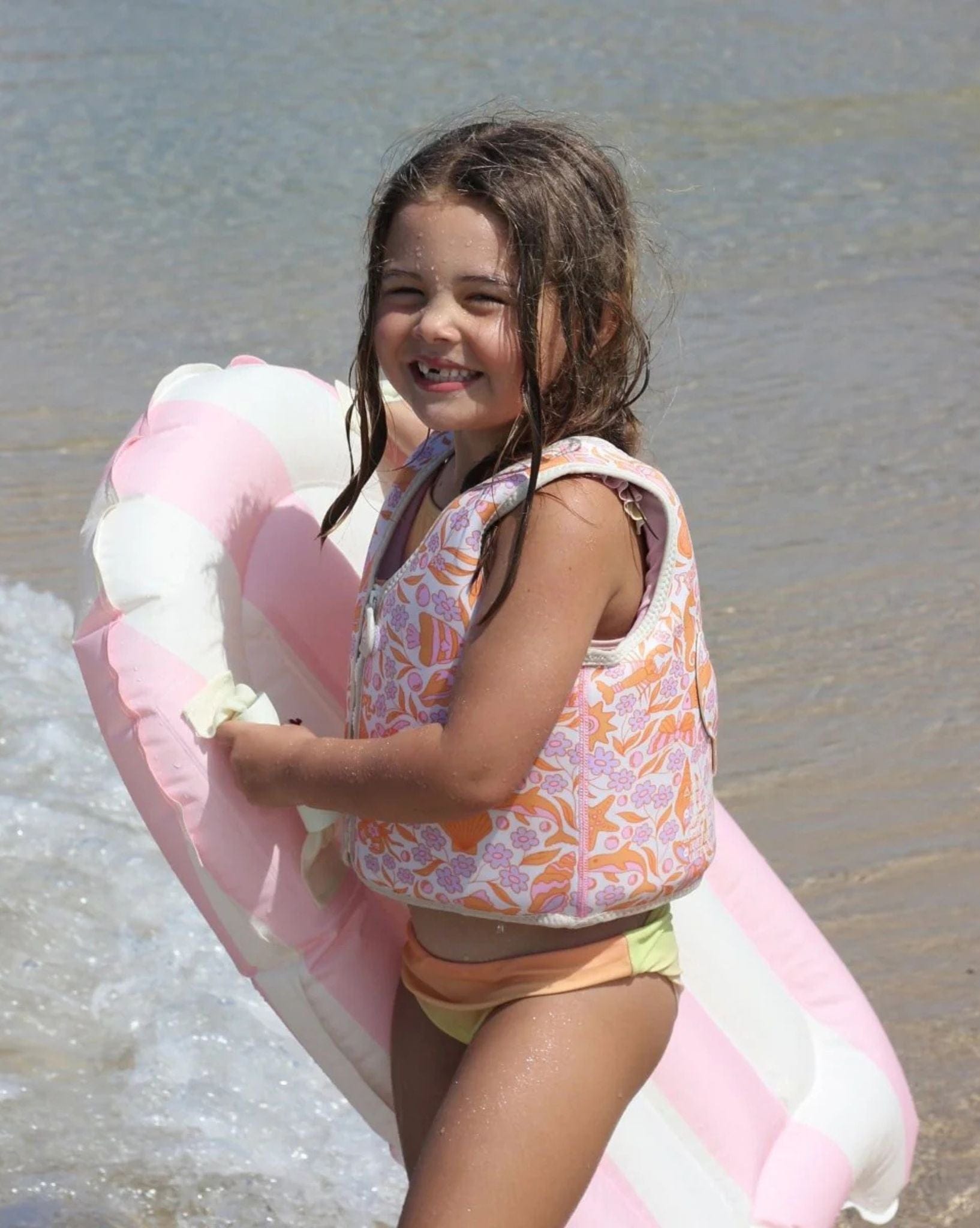 SunnyLife Kids Surf Mat Dolphin Surf Co Pink Stripe