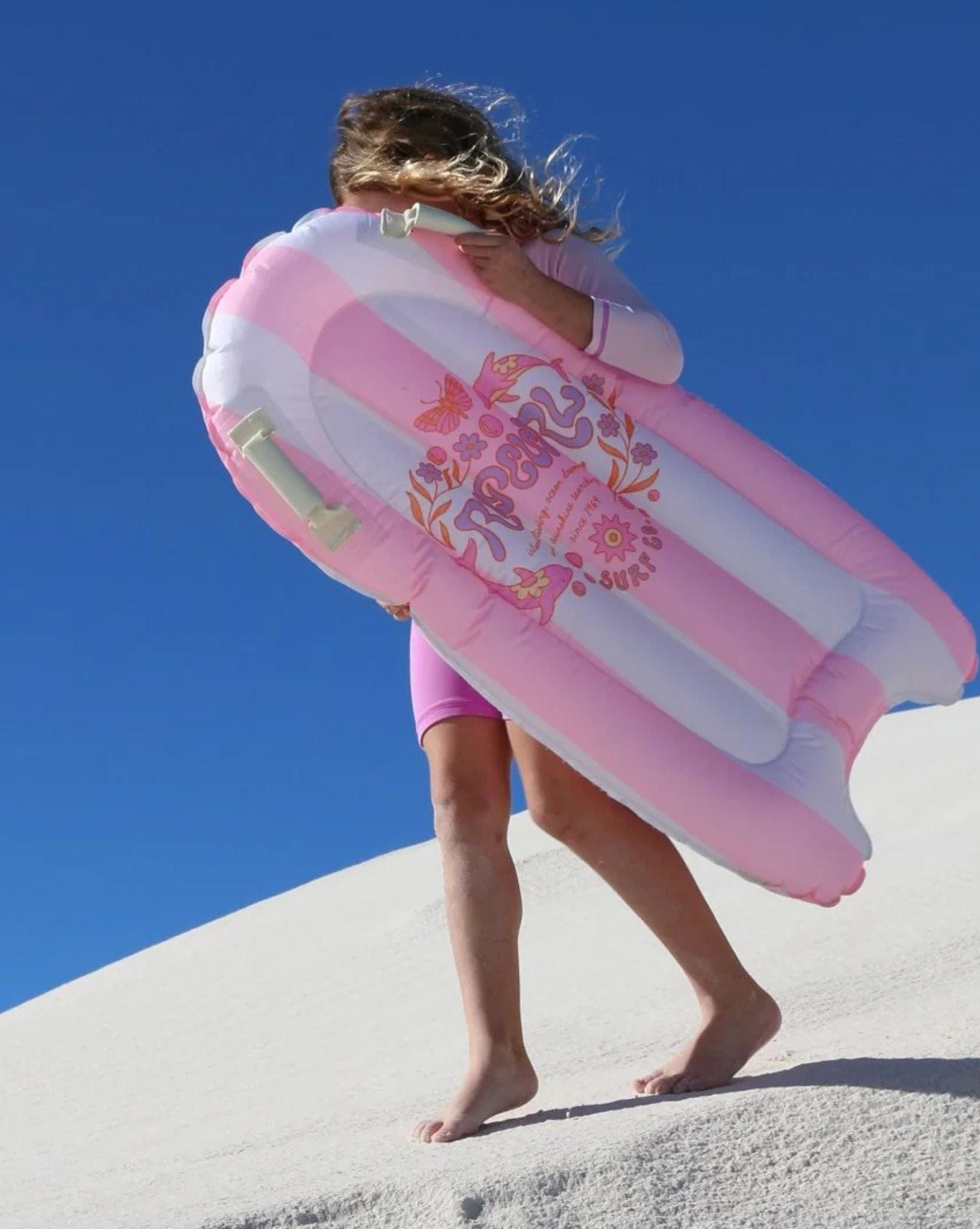 SunnyLife Kids Surf Mat Dolphin Surf Co Pink Stripe