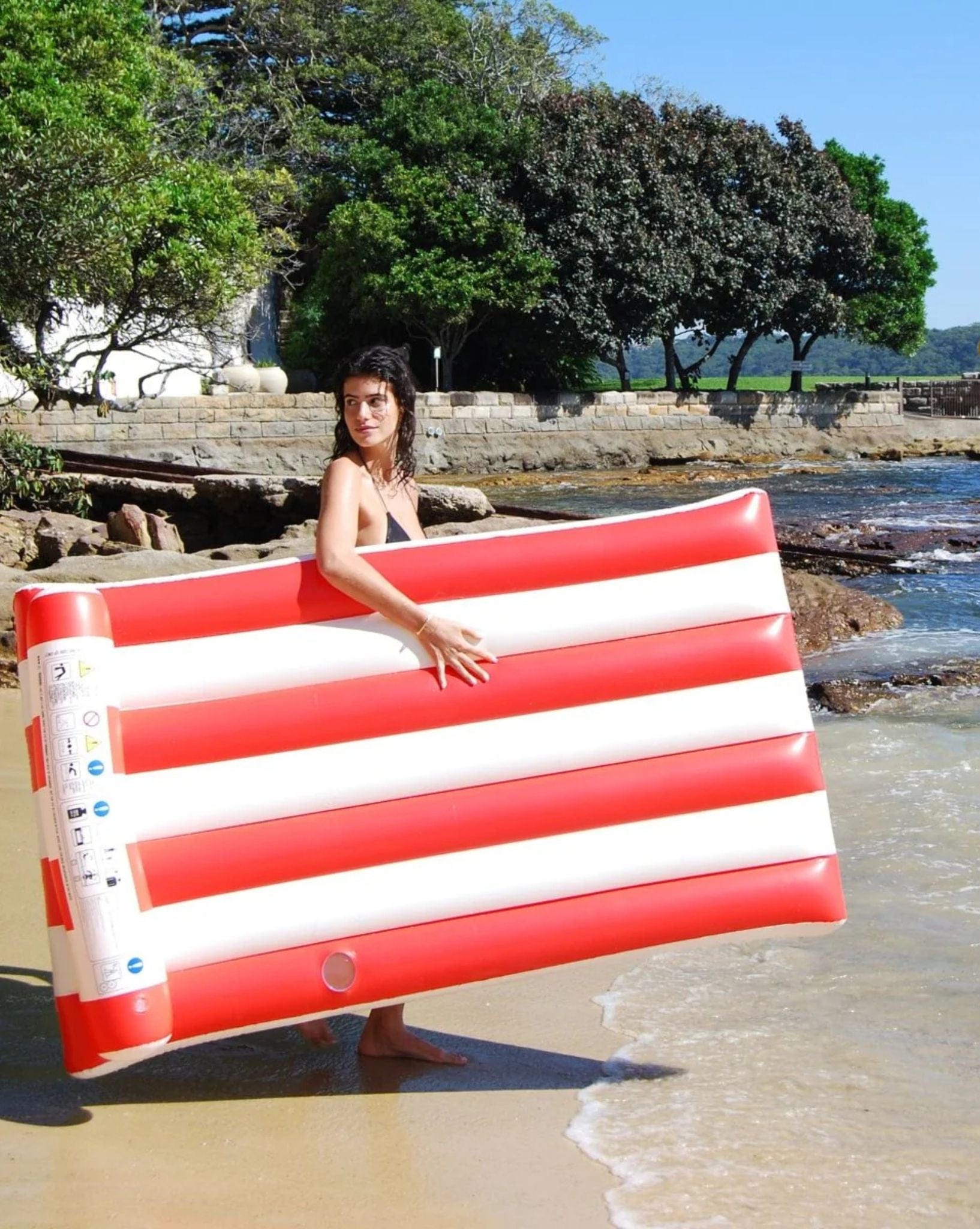 SunnyLife Luxe Lilo Tomato Red Stripe