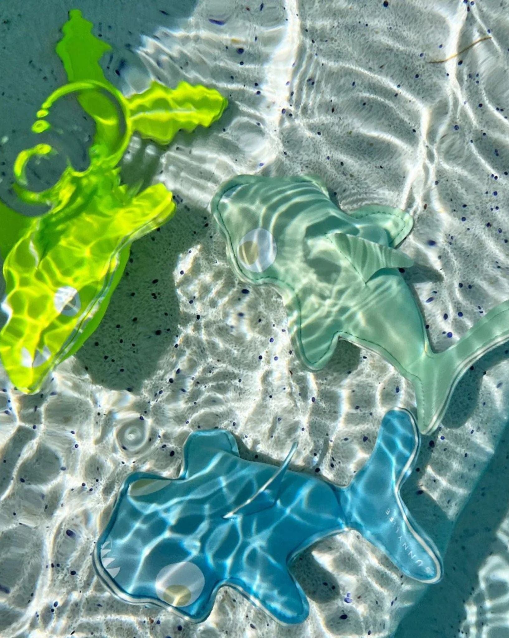 SunnyLife Salty The Shark Dive Buddies Aqua Neon Yellow Set Of 3