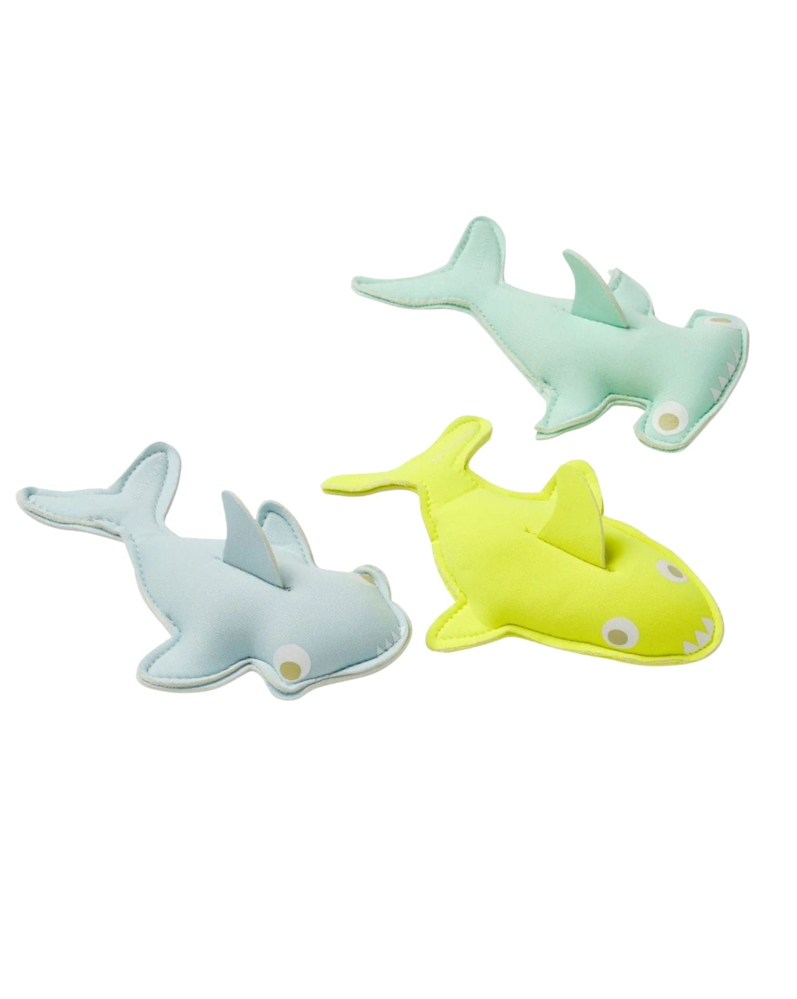 SunnyLife Salty The Shark Dive Buddies Aqua Neon Yellow Set Of 3
