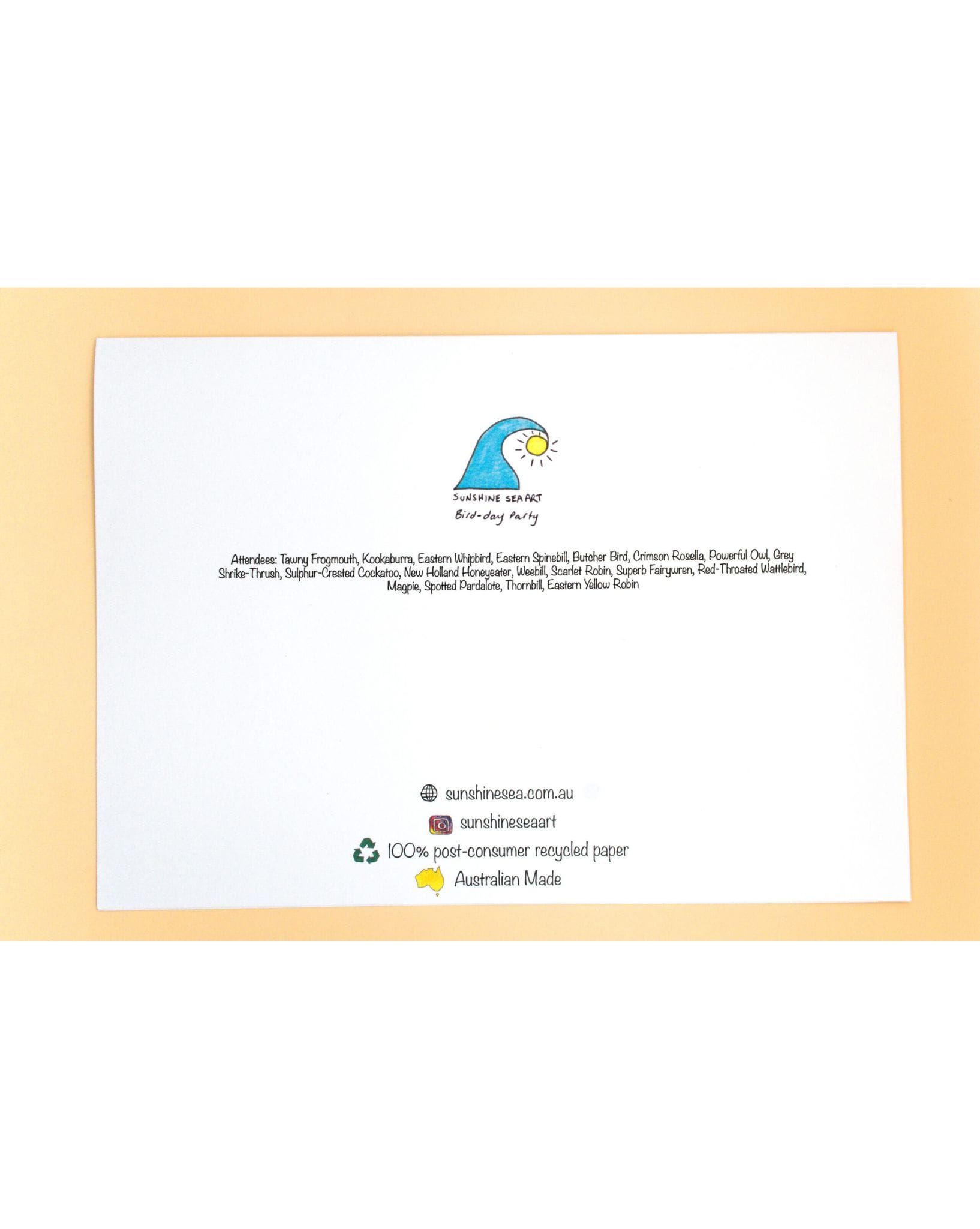 Sunshine Sea Art Bird Party card
