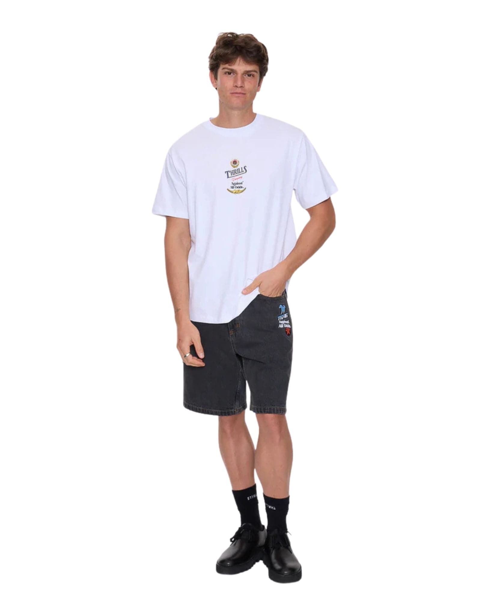 Thrills Against All Odds Mid Slacker Relaxed Long Denim Short