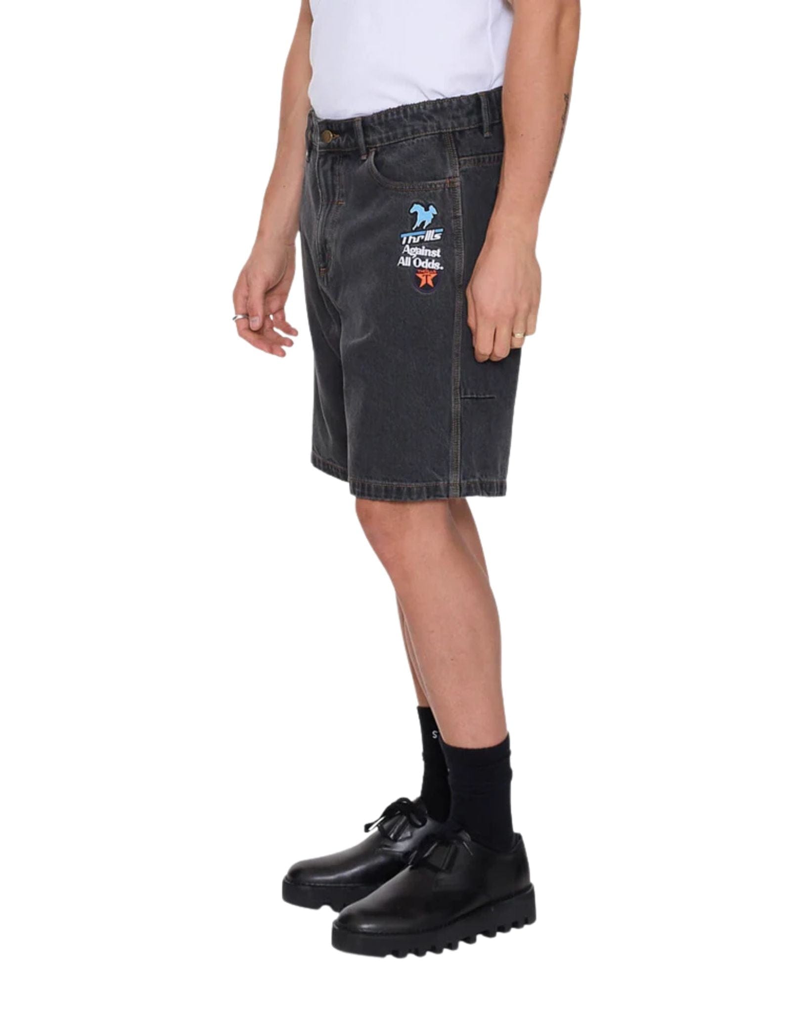 Thrills Against All Odds Mid Slacker Relaxed Long Denim Short