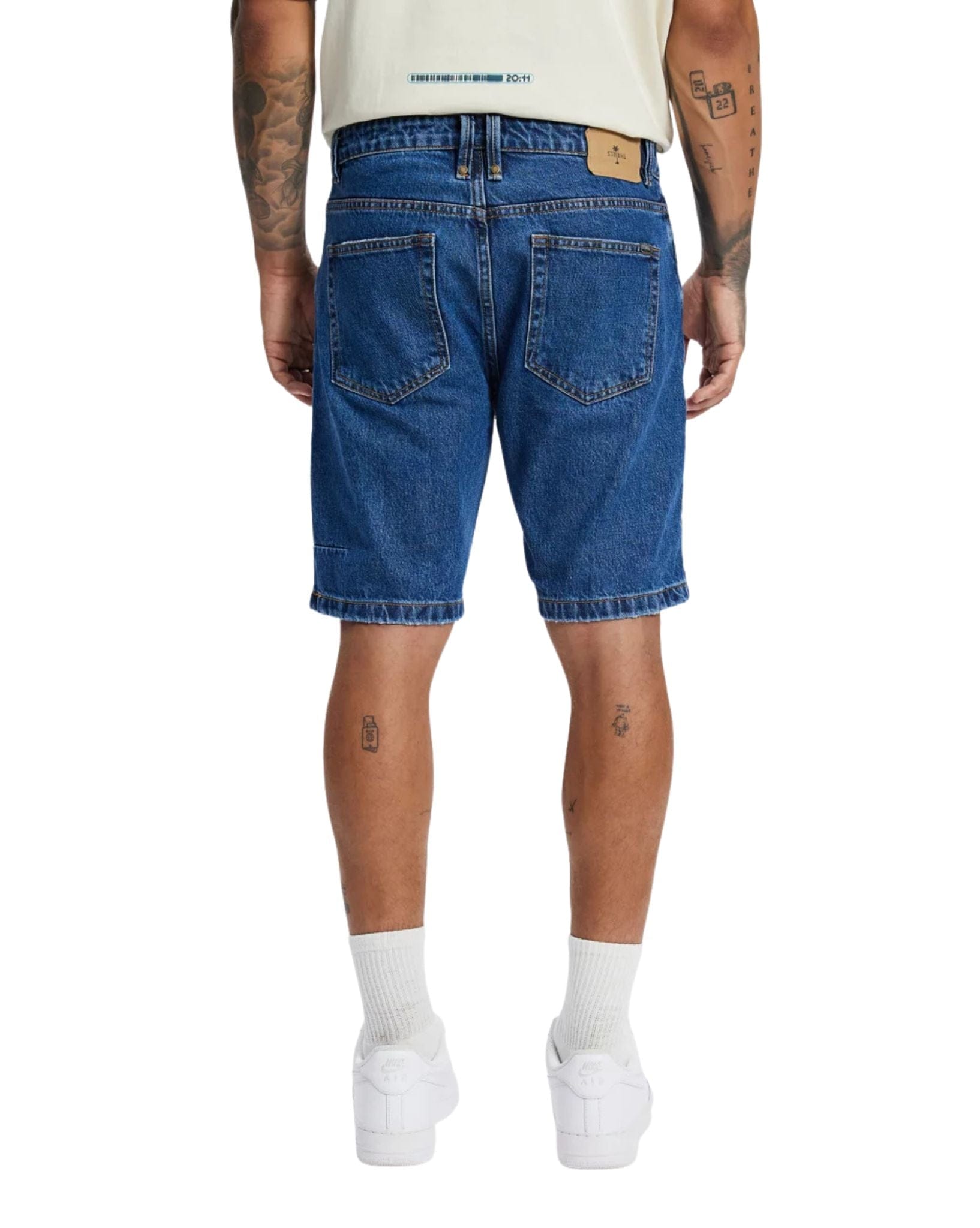 Thrills Chopped Hem Slim Straight Denim Short - Deep Vintage Blue