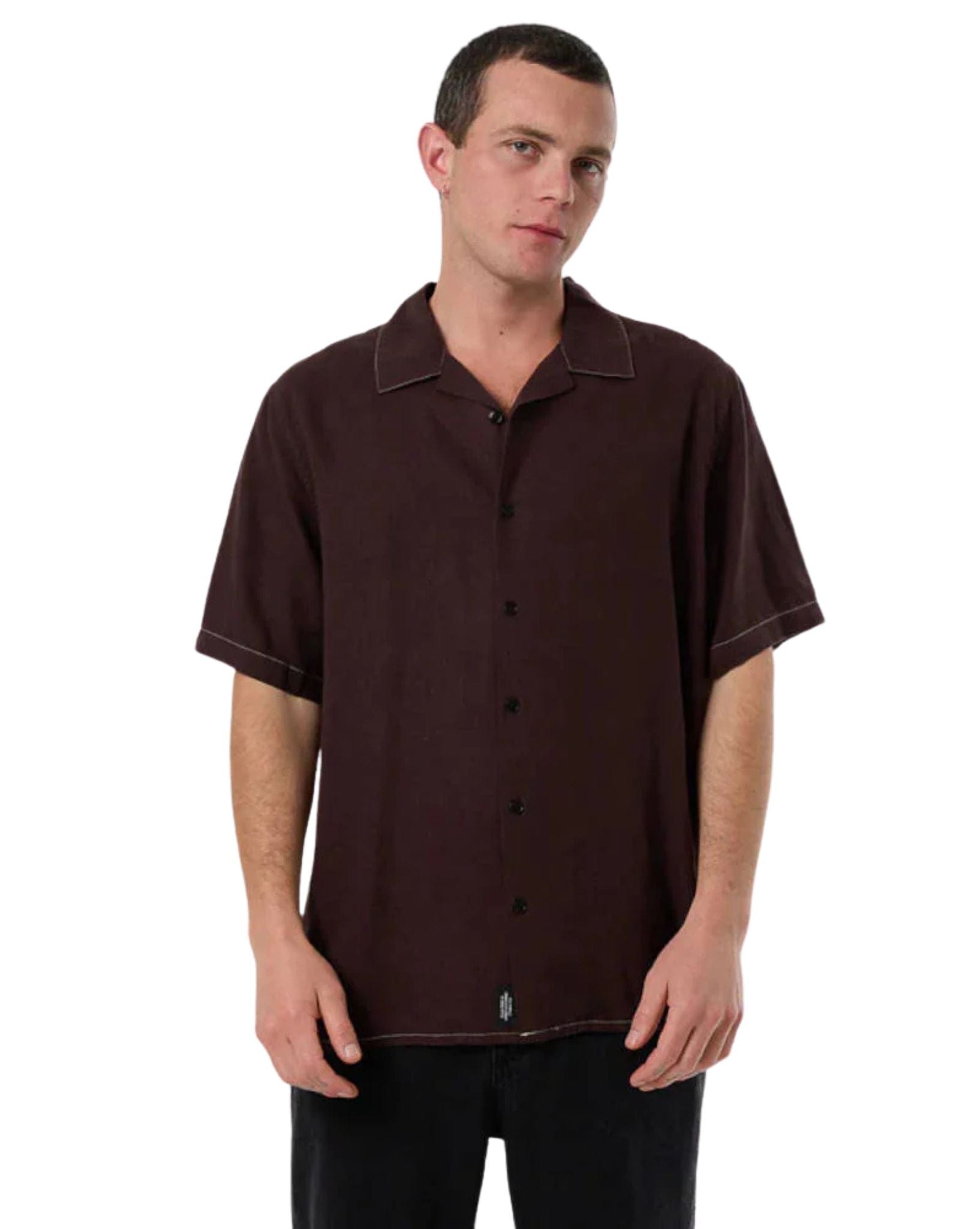Thrills Hemp Minimal Thrills Contrast Stitch Bowling Shirt