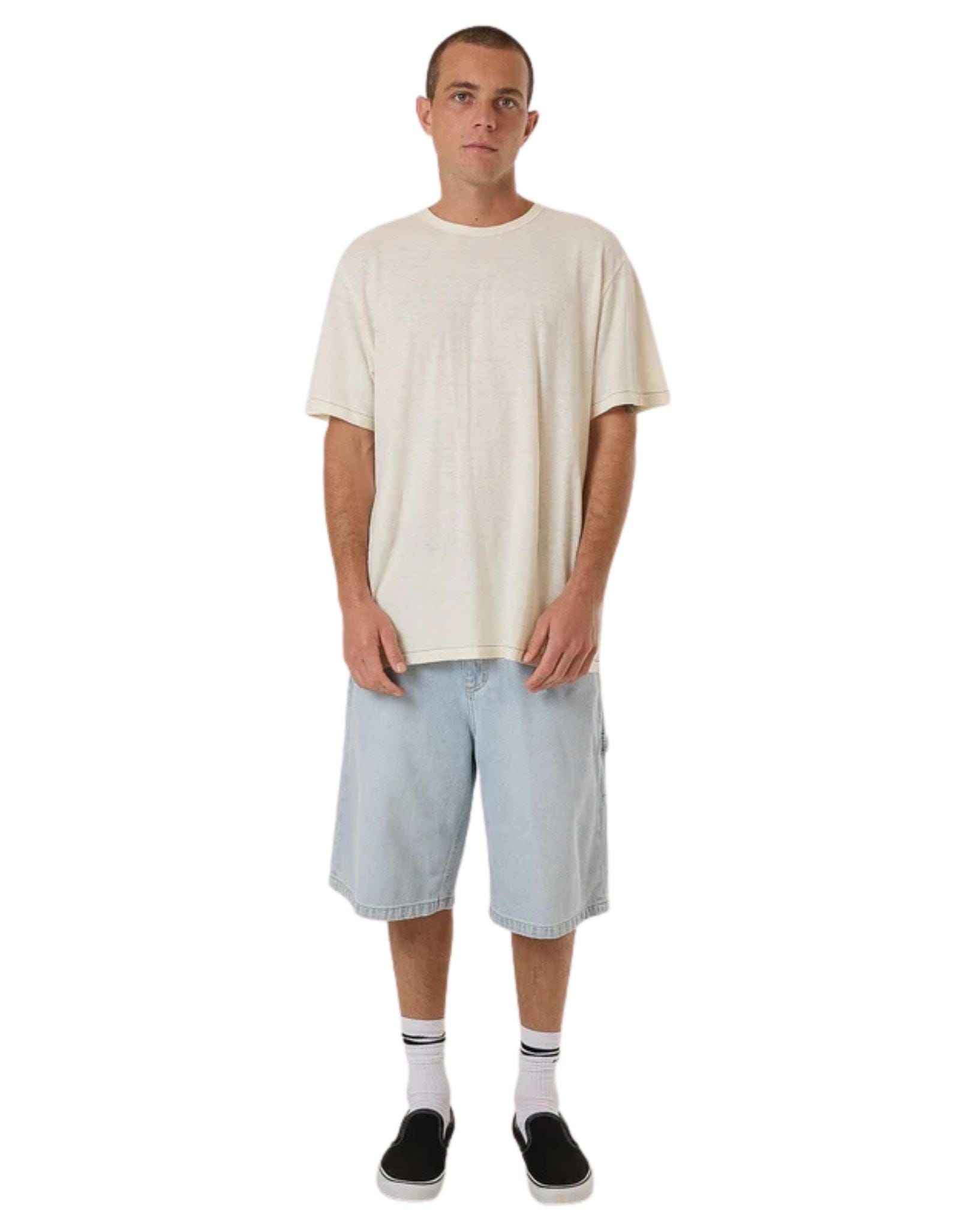 Thrills Mens Big Slacker Denim Short- Ether Blue