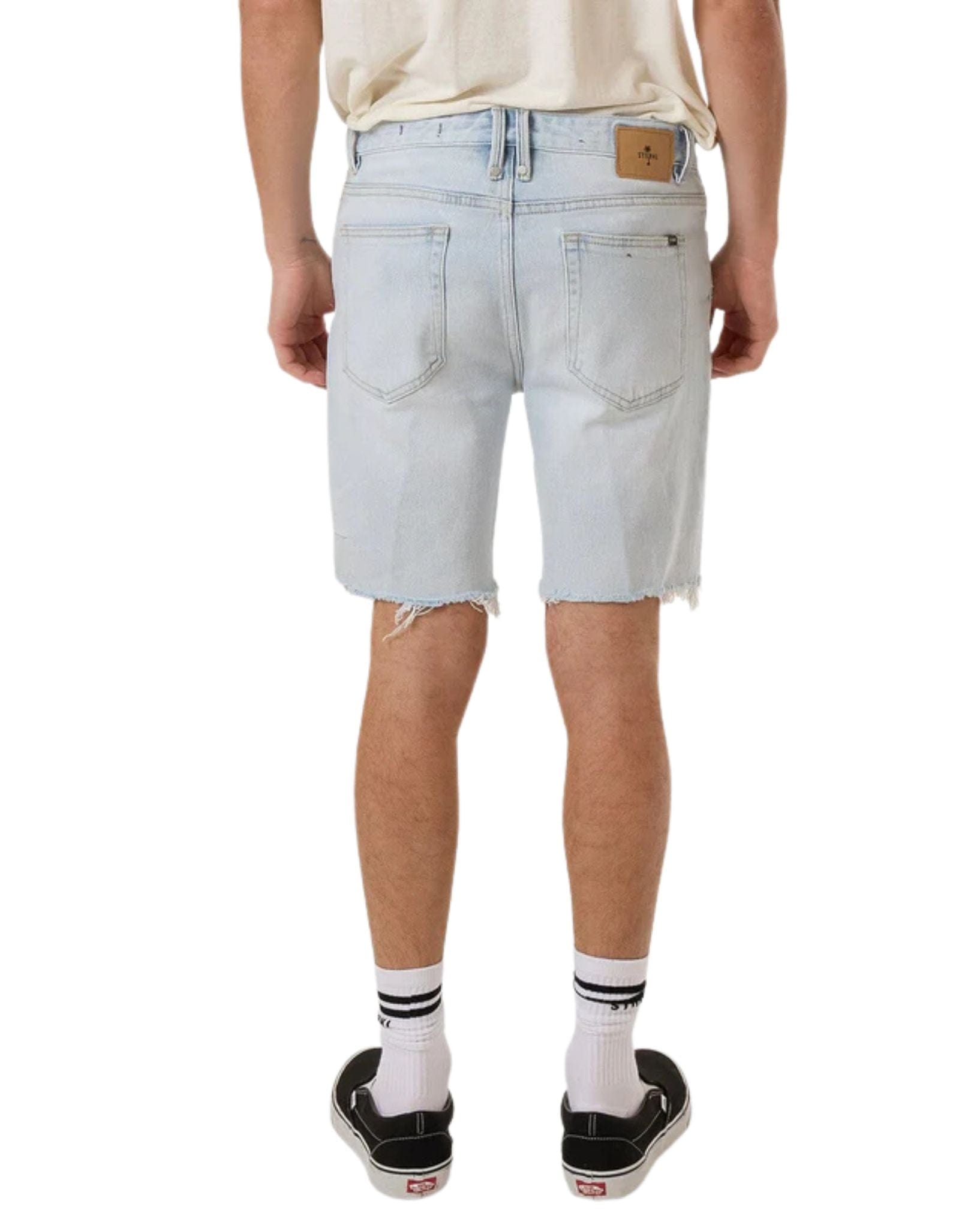 Thrills Mens Bones Denim Short- Ether Blue