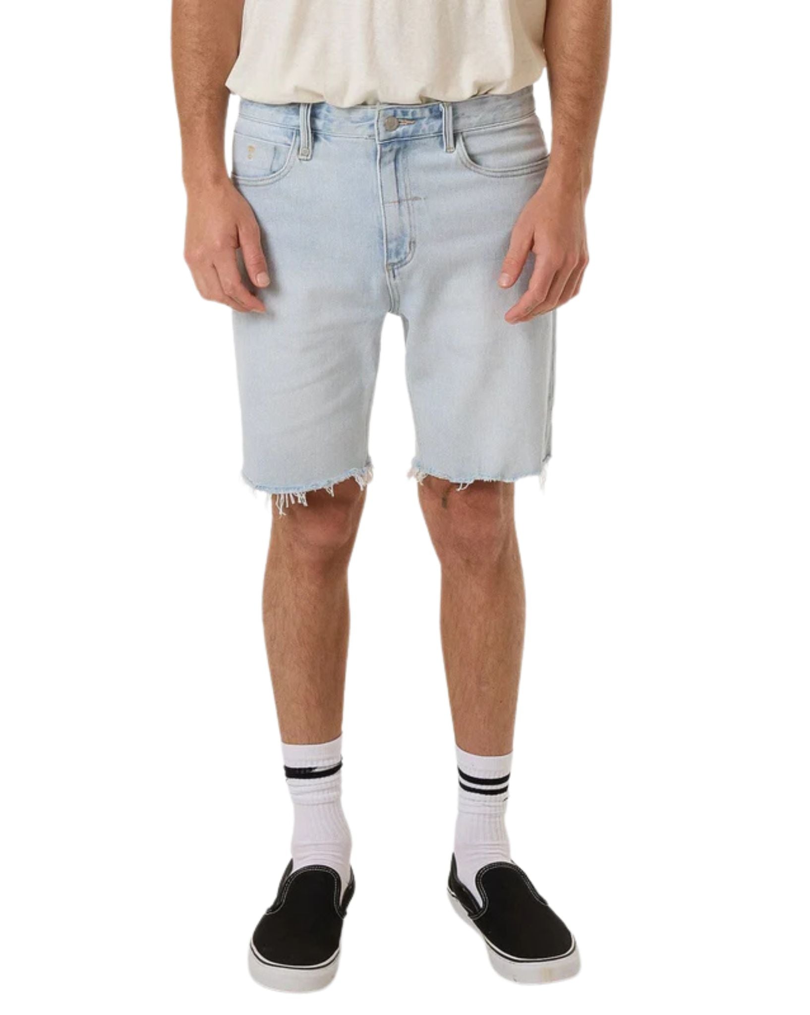 Thrills Mens Bones Denim Short- Ether Blue
