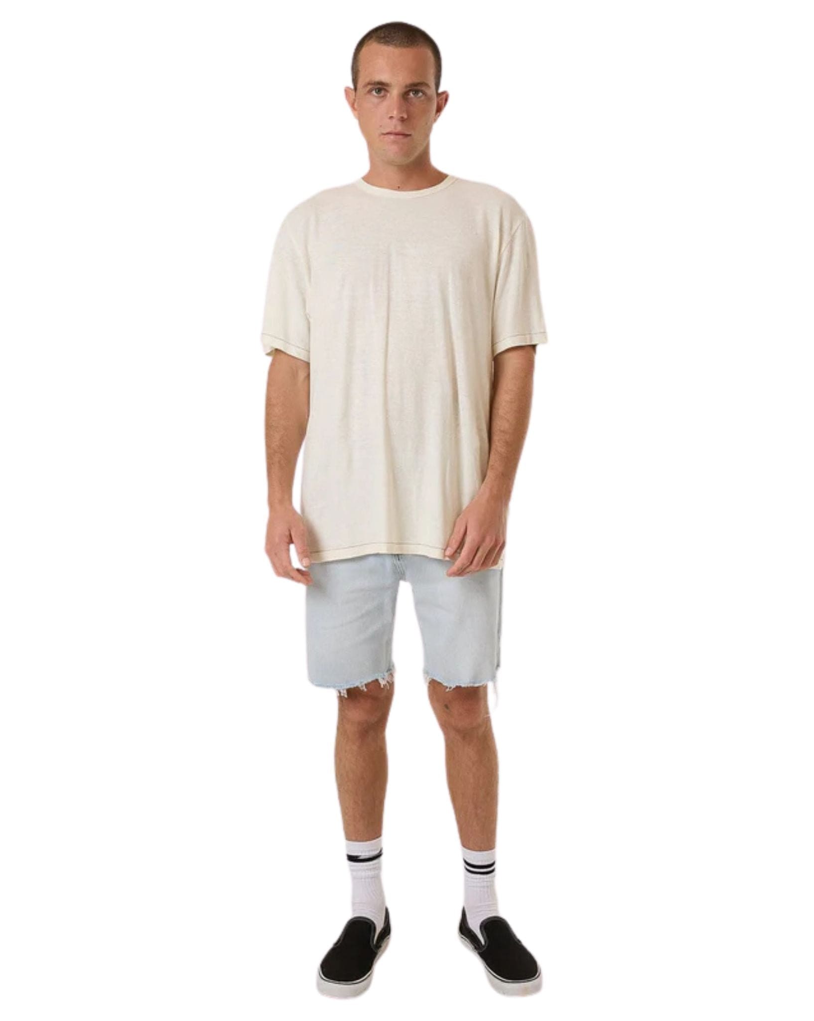 Thrills Mens Bones Denim Short- Ether Blue
