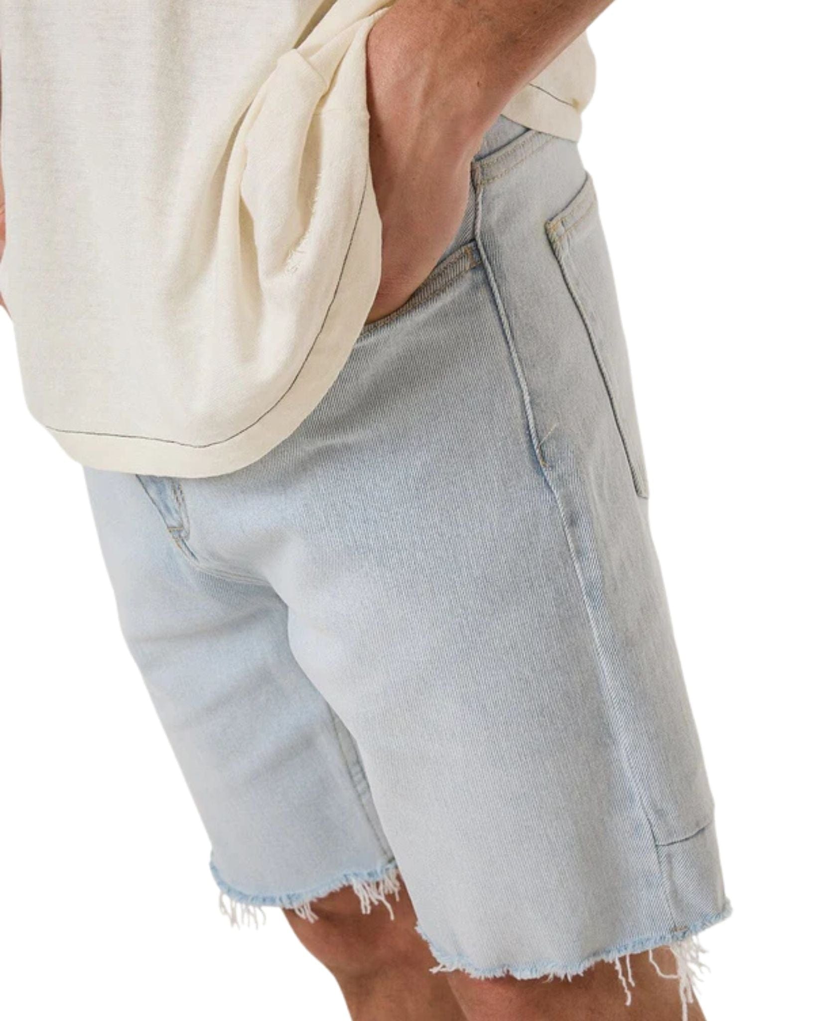 Thrills Mens Bones Denim Short- Ether Blue